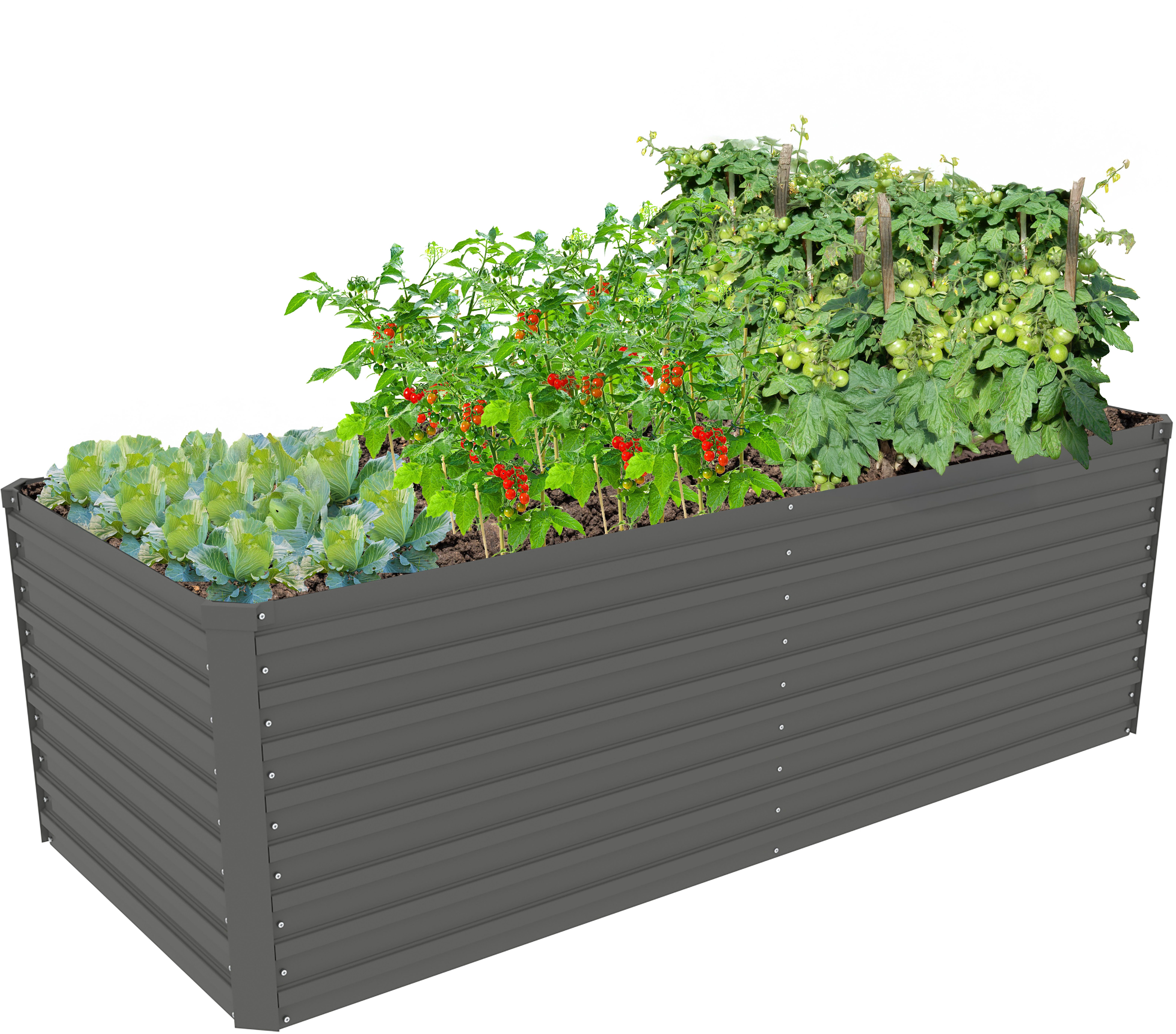 Hochbeet Emmy, bodenloses Gartenbeet aus verzinktem Stahl