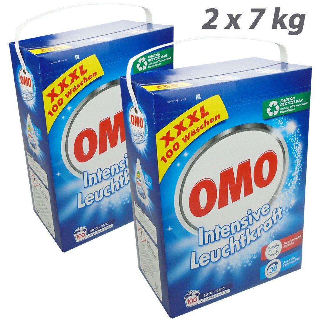 Unilever 2x OMO XXXL7kg =14 kg für 200 WL Voll Waschmittel Waschpulver Rein  Vollwaschmittel (2-St. für bis 200 Wäschen)