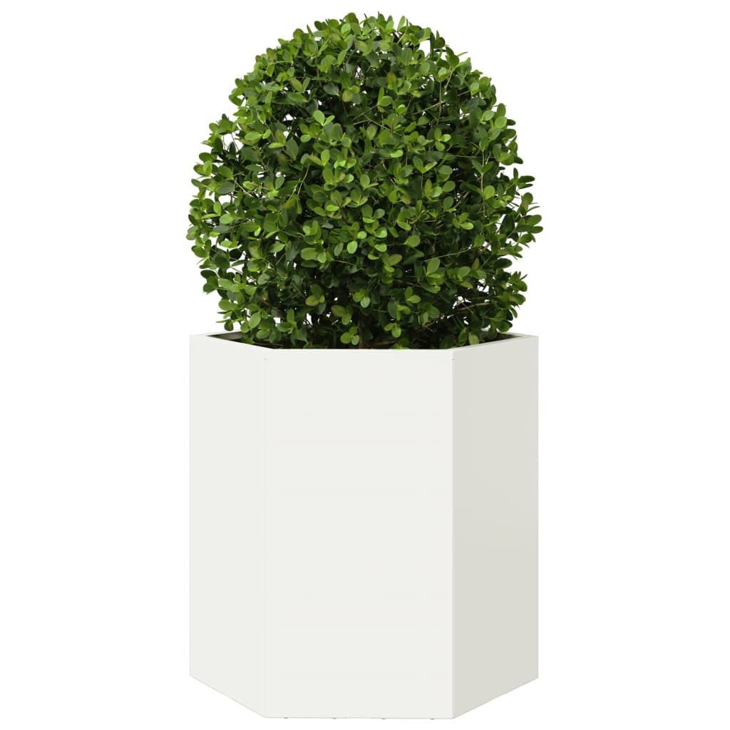 vidaXL Blumentopf Pflanzkübel Weiß Sechseckig 46x40x45 günstig online kaufen