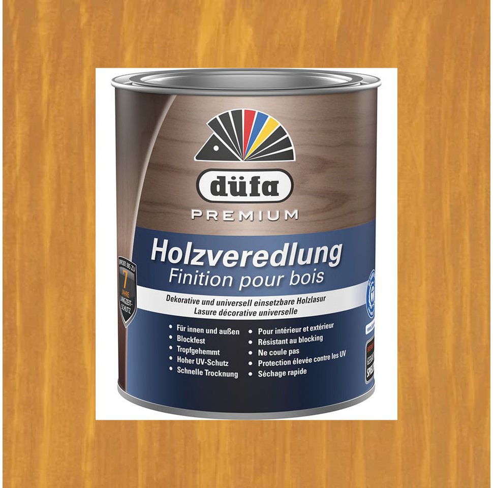 Thumbnail - düfa Holzschutzlasur Premium Holzveredlung 750 ml Universallasur Lasur Schutzlasur, Langzeitschutz, auch geeignet für Ki...