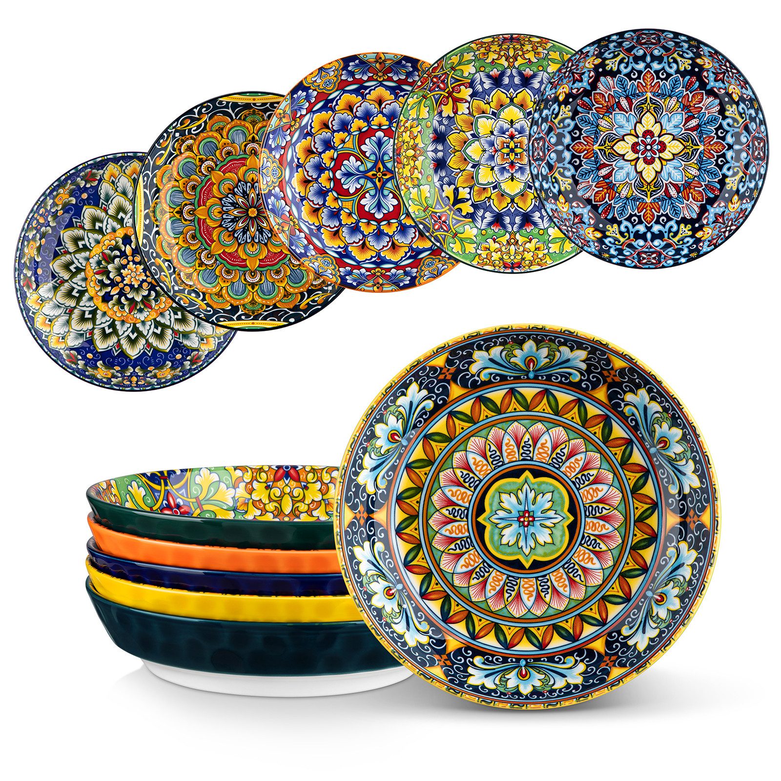 vancasso Pastateller Suppenschale, Salatschale für 2/6, Porzellan, BOHO-Stil, (6 St)