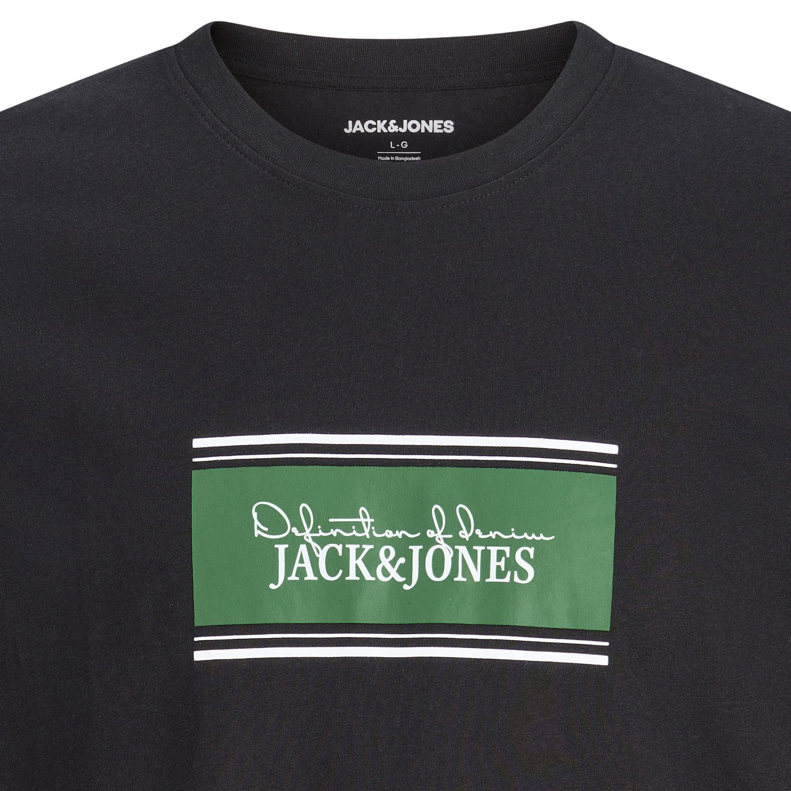 Jack & Jones Rundhalsshirt Jack&Jones Übergrößen T-Shirt schwarz Print JJBUSTER – Bild 2 von 3