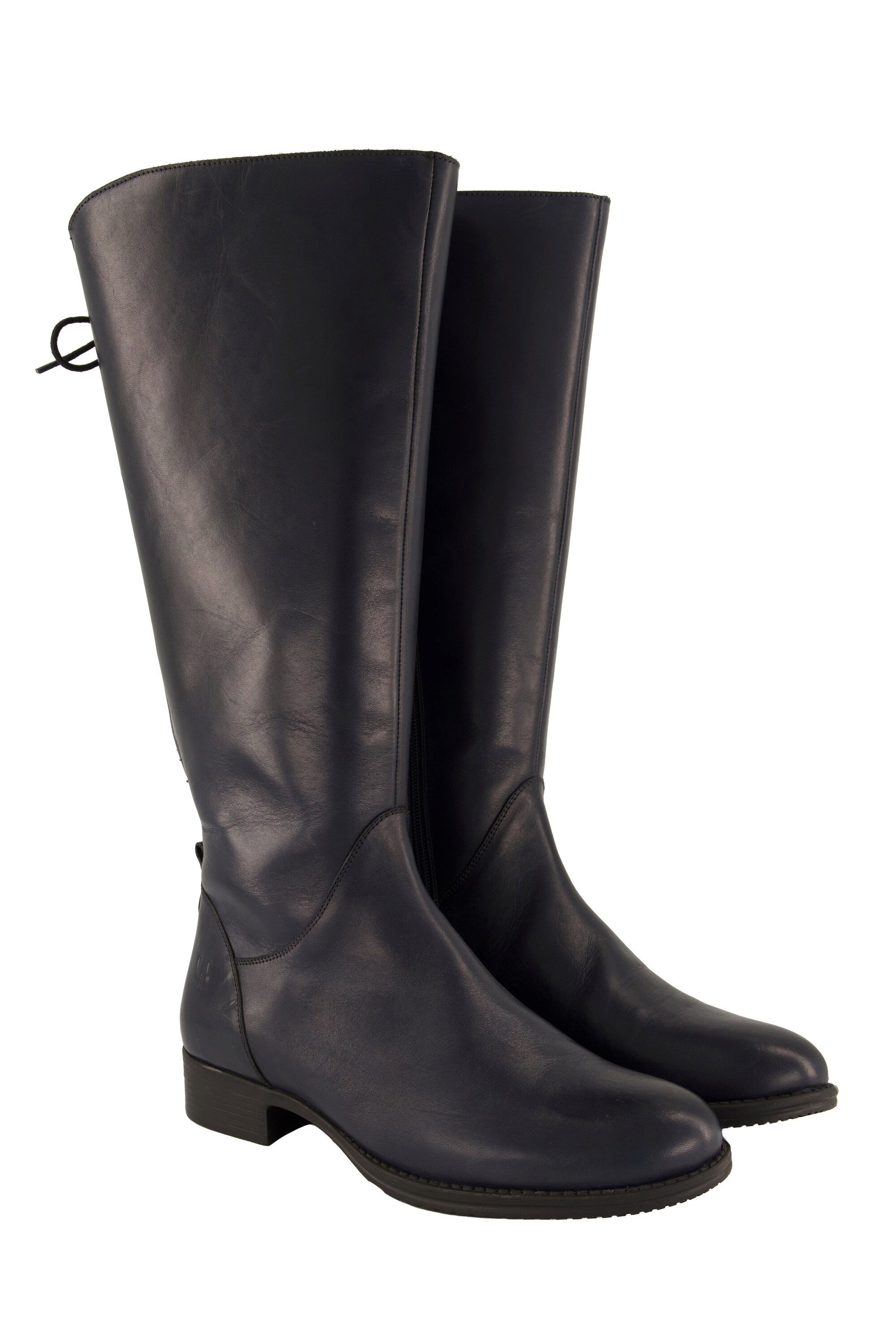 Lederstiefel XL-Schaft Schnürung Zipper Weite H Stiefel