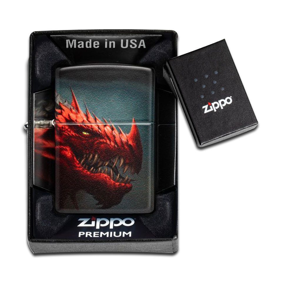 Zippo Feuerzeug Zippo Dragon Drachen Motive Feuerzeuge Benzinfeuerzeug Geschenk Box, Geschenk Box, Majestätische und detailreiche Designs