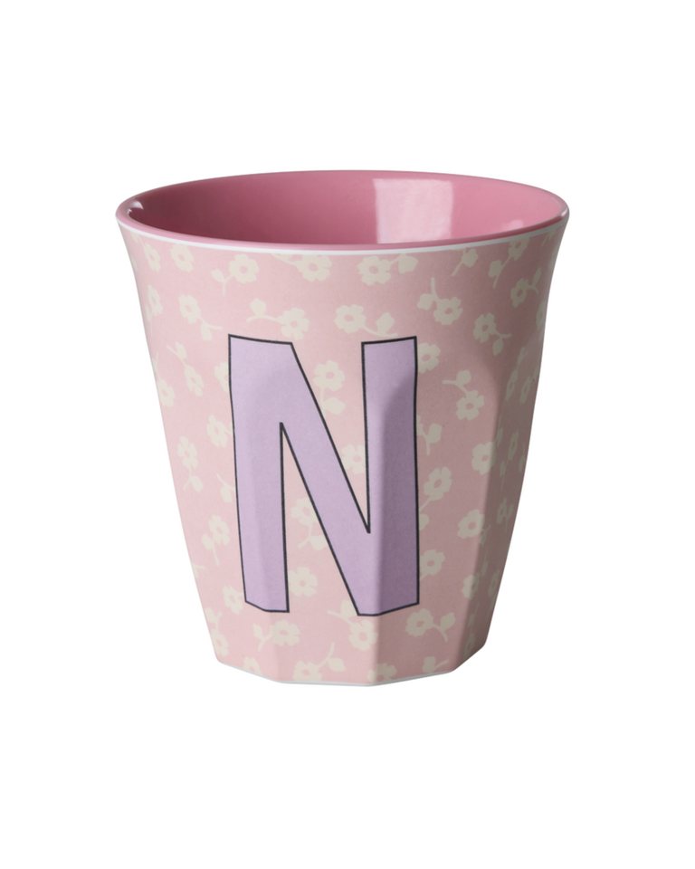 rice Becher Rice Buchstabenbecher – Melamin Tassen A–Z mit Blumen-Design, BPA-frei, 1-tlg., Melamin
