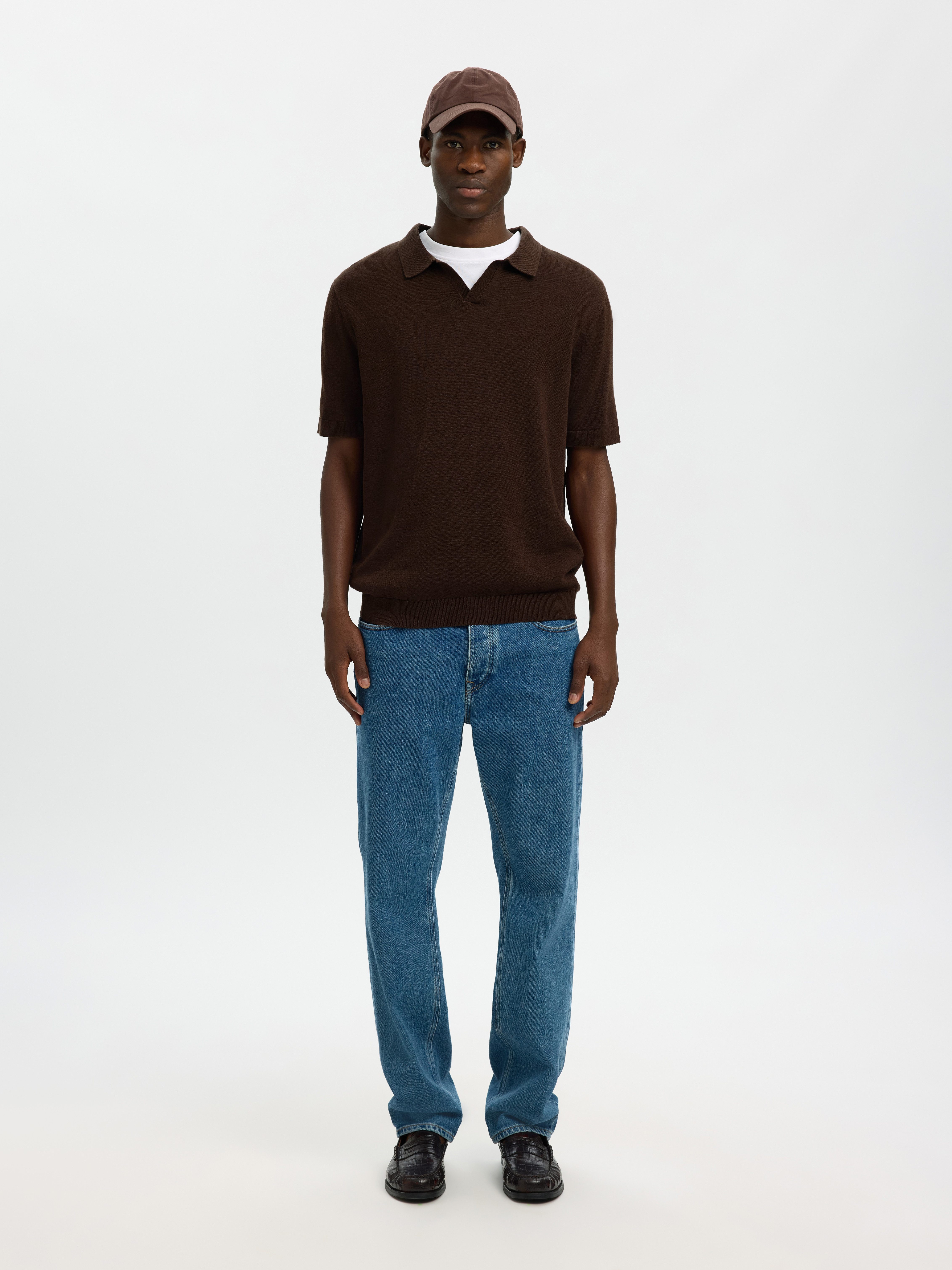 Selected Poloshirt SLHMATTIS SS KNIT SUN OPEN POLO NOOS