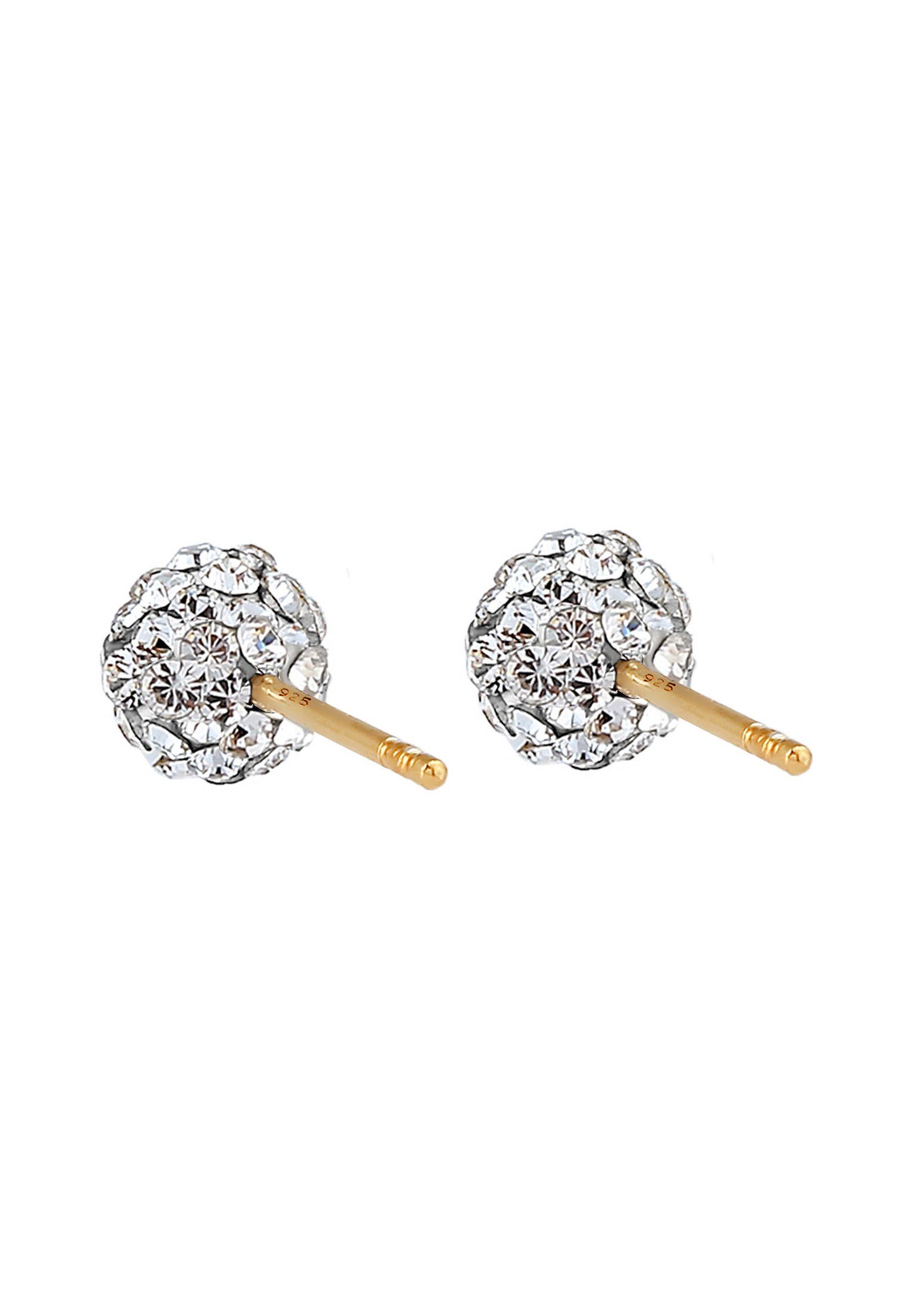 Elli Paar Ohrstecker Kugel Funkelnd 925 Silber, mit Kristallen von Swarovski®