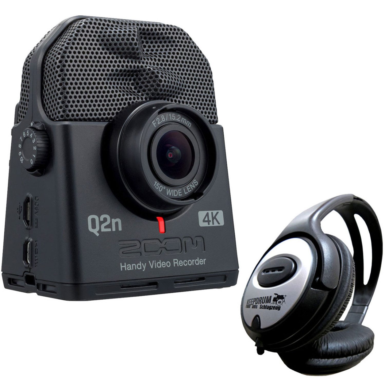 Zoom Q2n-4K Video Recorder UltraHD mit Kopfhörer Digitales Aufnahmegerät