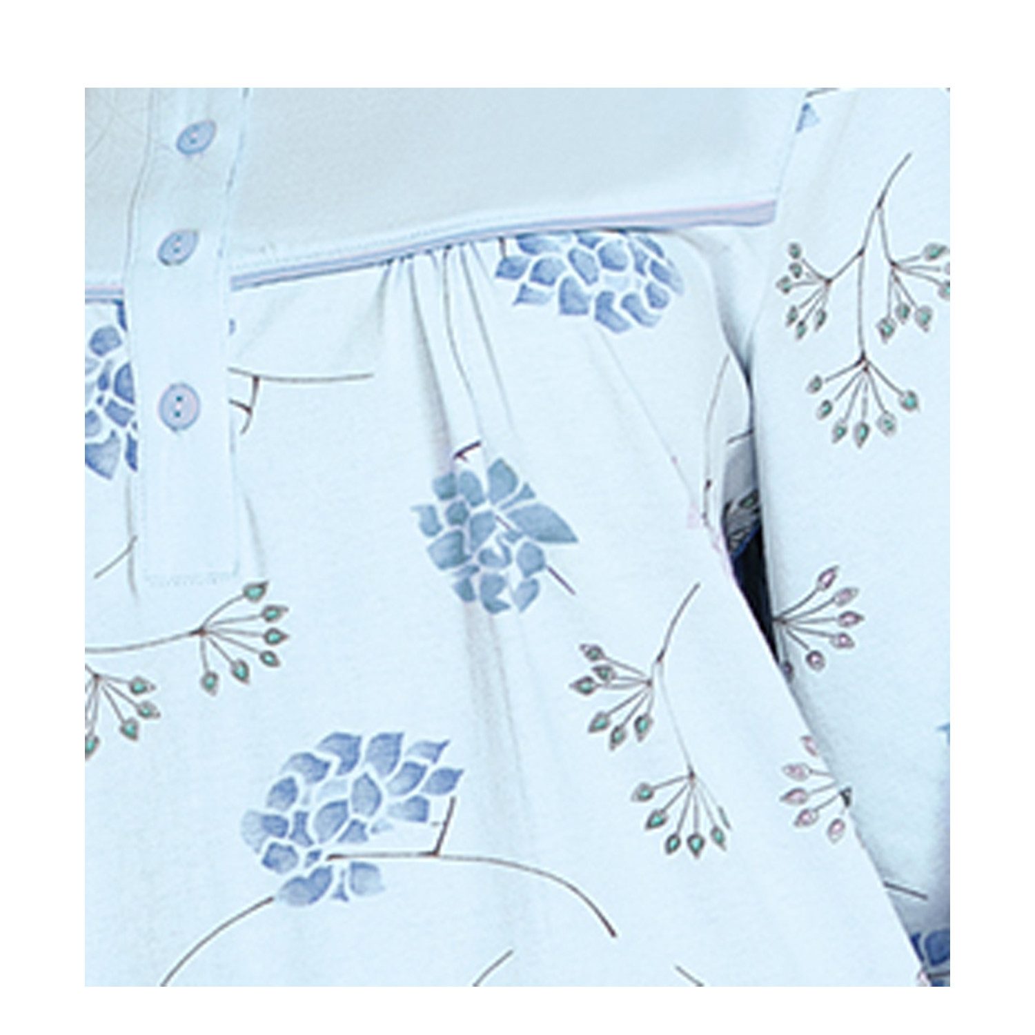 comtessa Nachthemd Comtessa Damen Nachtemd 3/4 Arm Bleu 100% Baumwolle (1-tlg) Nachthemd mit Dreiviertel Arm – Bild 2 von 2
