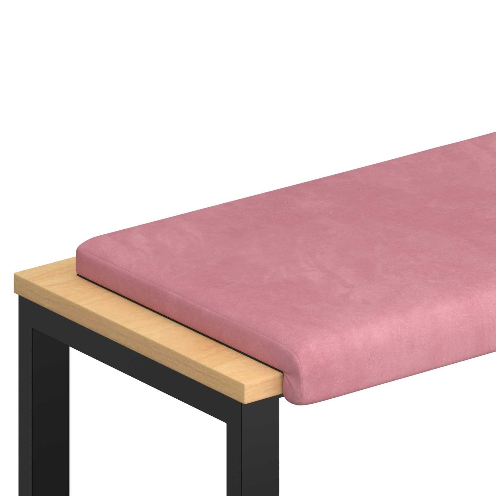 vidaXL Sitzauflage Bankkissen Samt Rosa Tiefe 35 cm, (1 St)