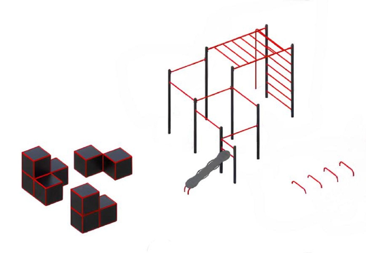 JVmoebel Klettergerüst Straßensportgeräte Parallelbarren Натяжные линии Schultermuskeln, (1-St., Straßensportgeräte), Made in Europa