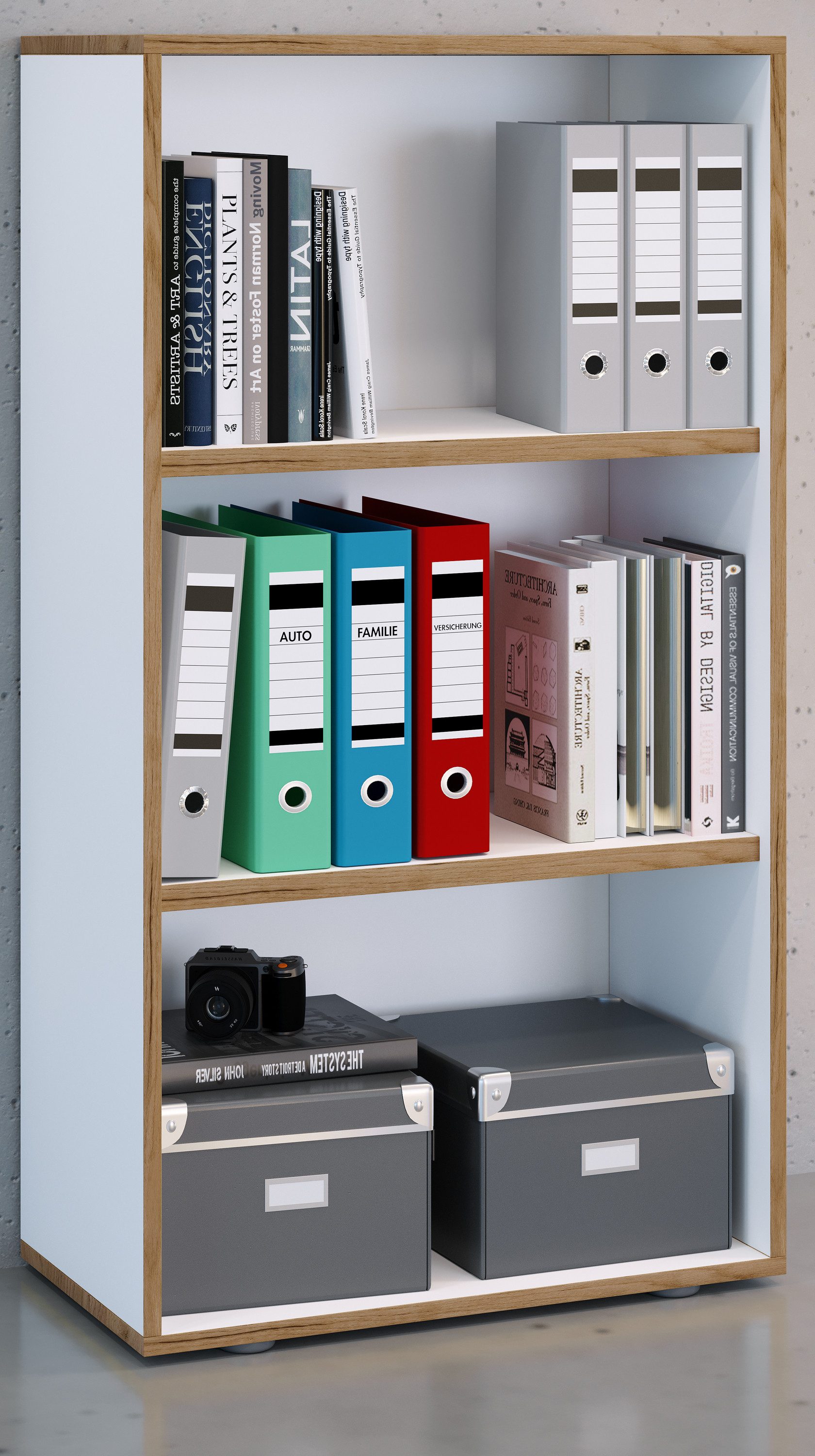 VCM Standregal Bücherregal Salia H. 110 x B. 60 x T. 33 cm, Holzregal stehend, platzsparender Aktenschrank, CD DVD Aufbewahrung