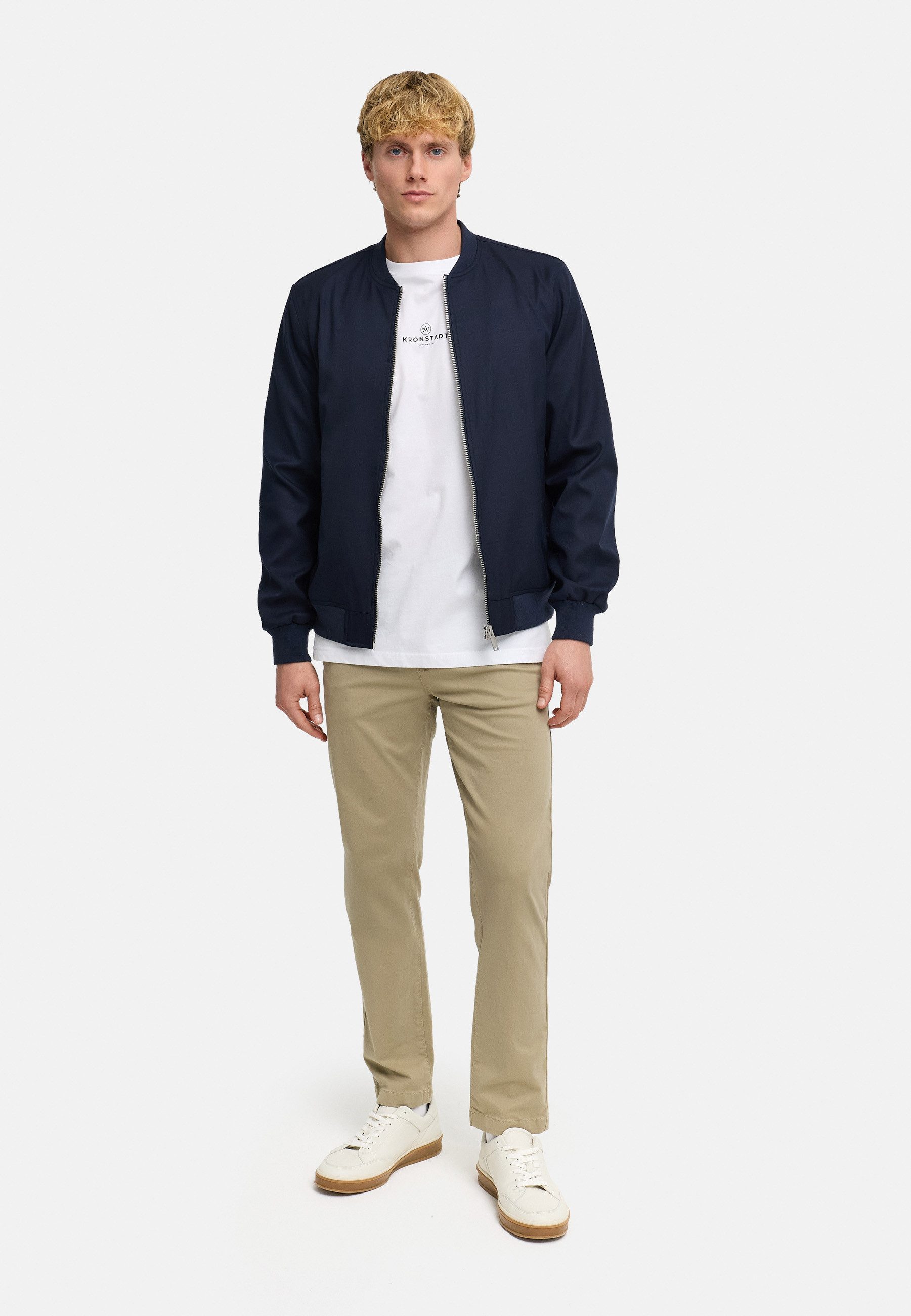 Kronstadt Bomberjacke Herren Hendrik bomber jacket Übergangsjacke mit Reißverschluss und Rippbündchen – Bild 5 von 5