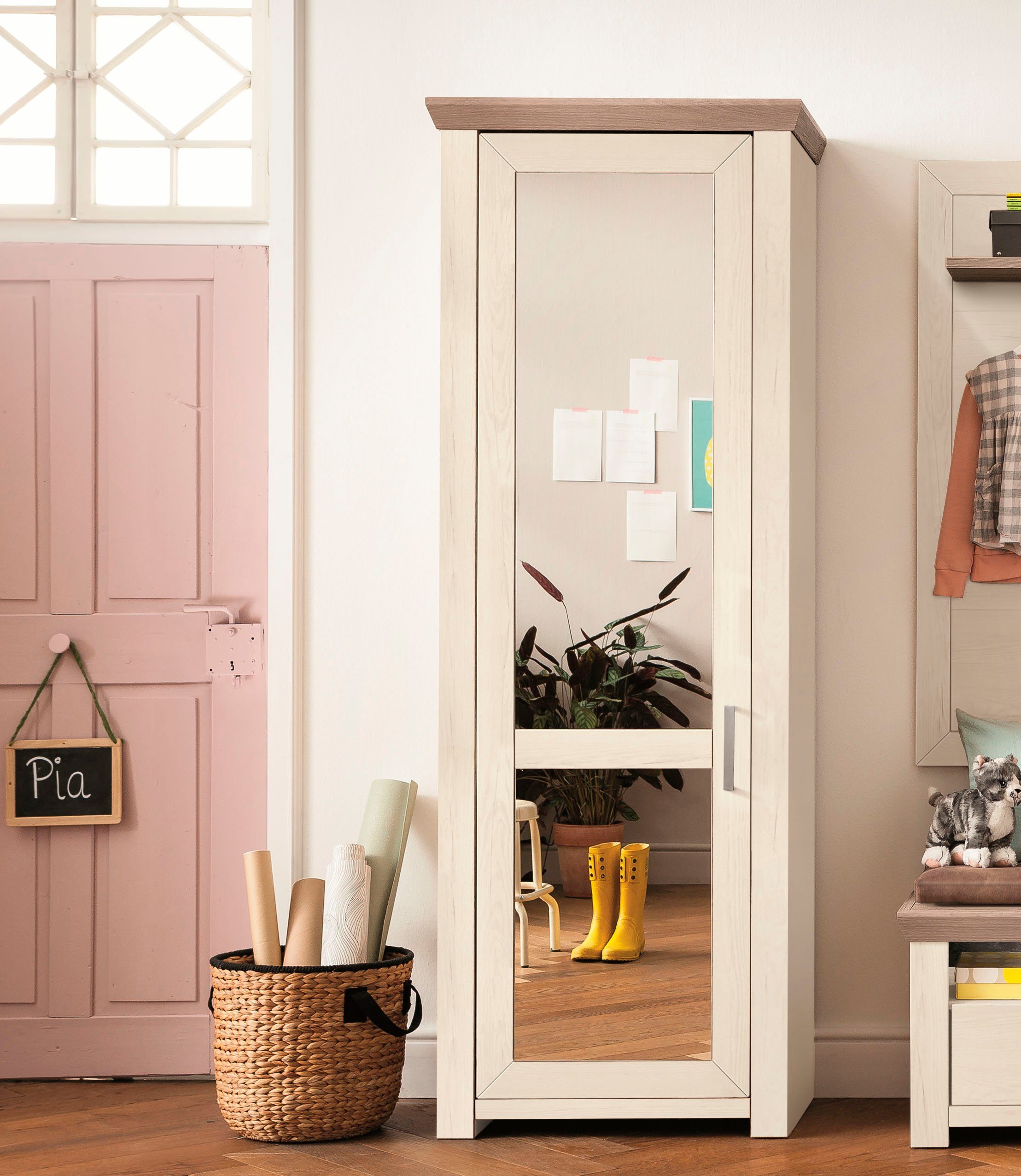 set one by Musterring Garderobenschrank york mit Spiegel Typ 01/Typ 12, im Landhausstil