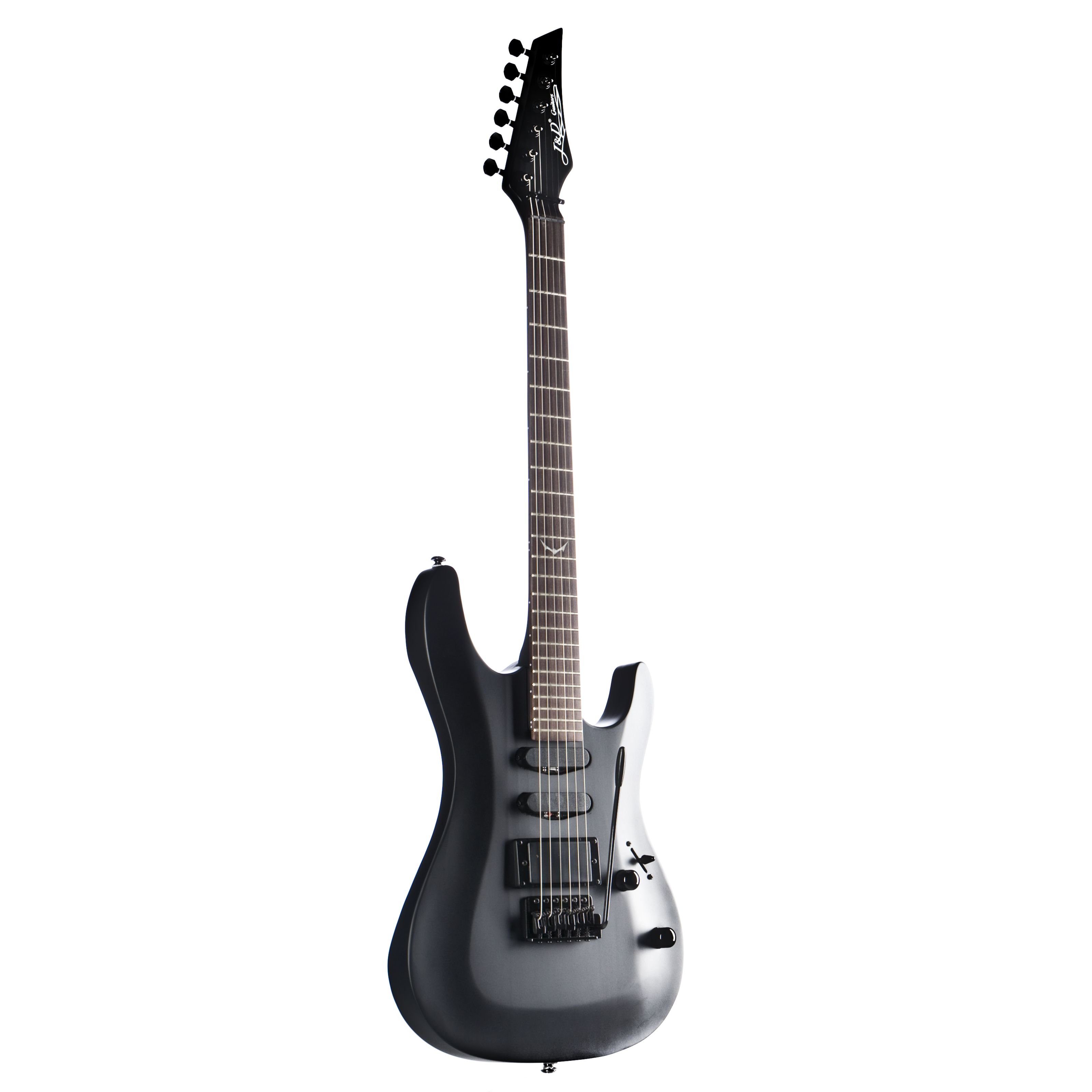 J & D E-Gitarre, 905 HSS Bat Mark Goth Black E-Gitarre mit HSS-Tonabnehmersetup und Vintage Vibrato, 905 HSS Bat Mark Goth Black, E-Gitarre mit HSS-Tonabnehmersetup, Vin