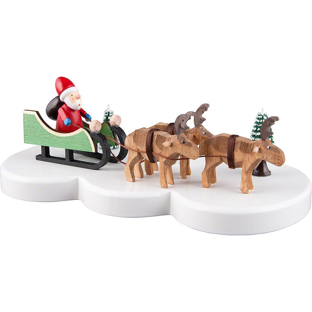 Volkskunst Neuber Schwibbogen Kerzenhalter Ruprecht und seine Rentiere bunt (9cm) von Knuth Neuber