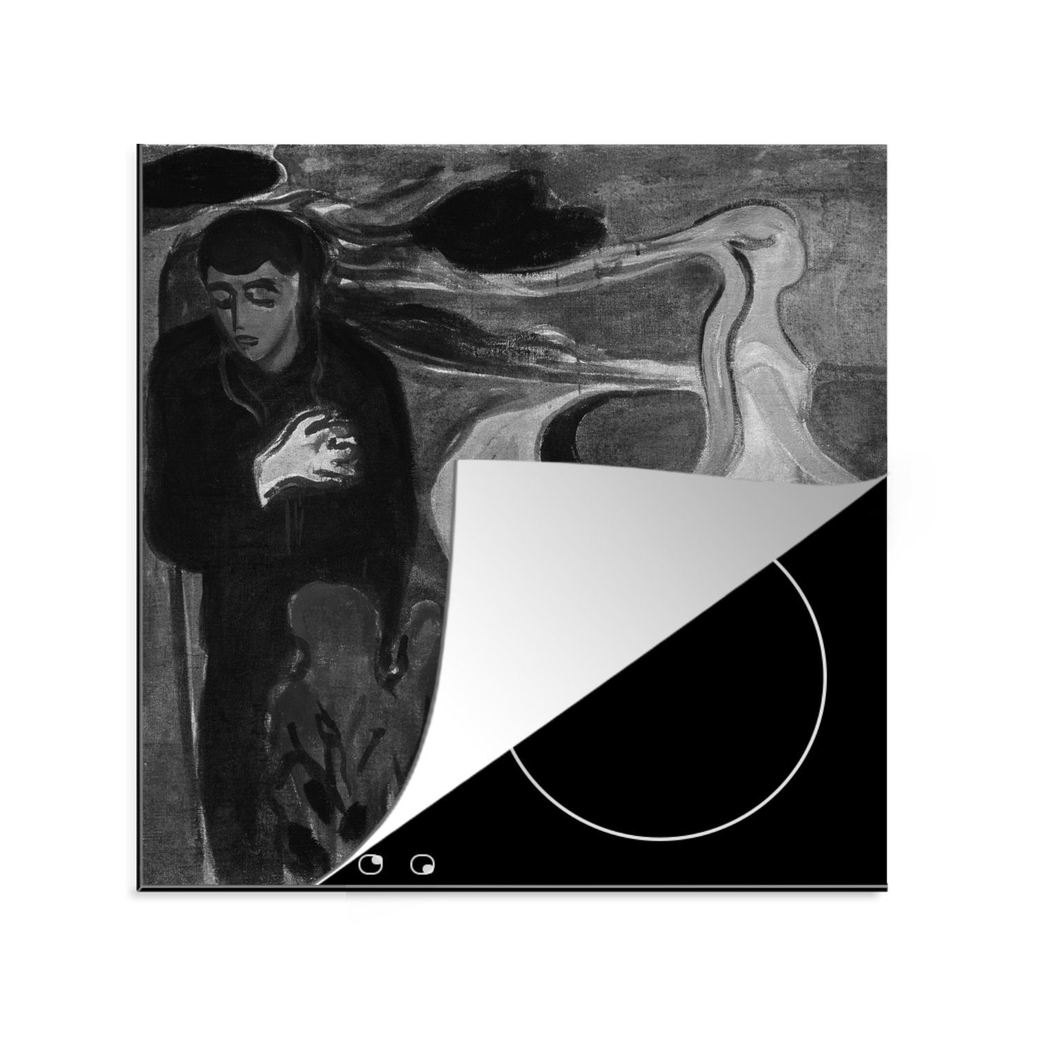 Trennung cm, küche - Herdblende-/Abdeckplatte (1 Edvard Arbeitsplatte für Munch, 78x78 Ceranfeldabdeckung, Vinyl, MuchoWow tlg),