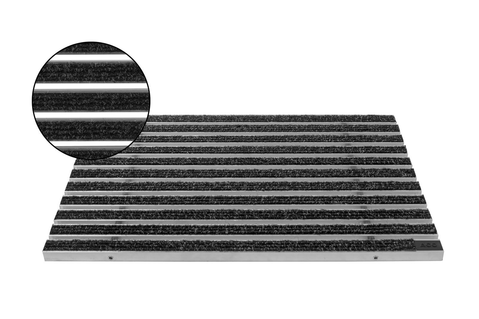 ACO Severin Ahlmann GmbH & Co. KG Fußmatte Eingangsmatte Vario, Rips Anthrazit, rechteckig, Höhe: 22 mm, Größe: 750x500 mm, für Innen- und überdachten Außenbereich