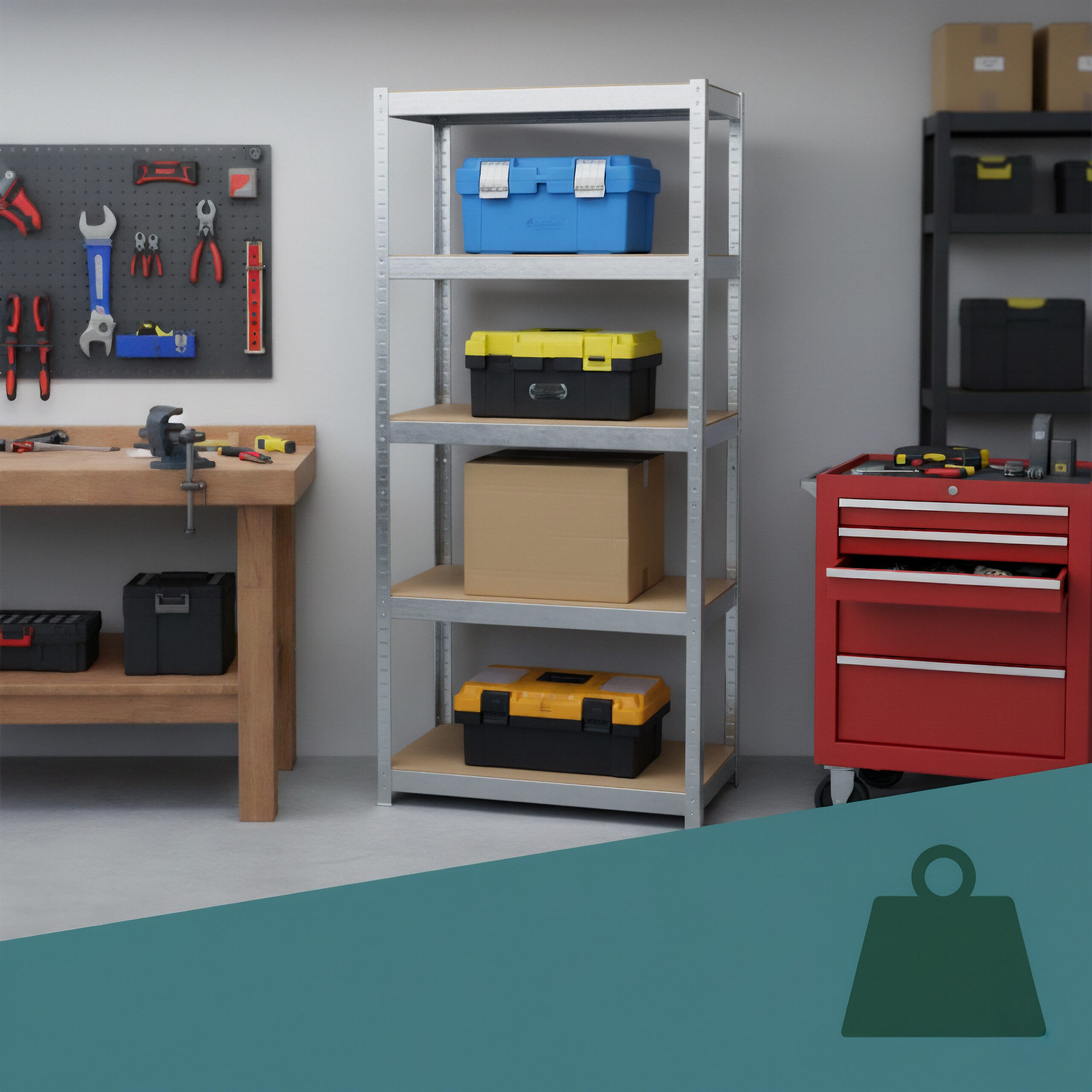 relaxdays Schwerlastregal 180x60x30 cm, silber günstig online kaufen