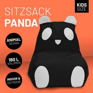 Lumaland Sitzsack Kinder Panda 75x65x65 cm (1x Kindersitzsack), weiches Sitzpolster, Kinderzimmer, pflegeleichtes Material