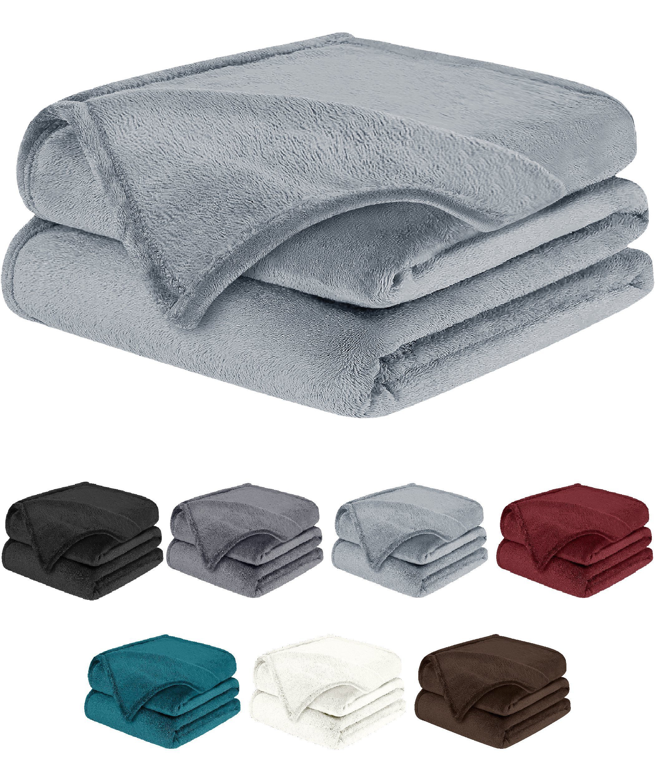 Wohndecke, flauschige Kuscheldecke, weiche Decke, Überwurfdecke, BARBONS, atmungsaktiv, super weich und flauschig, hochwertig