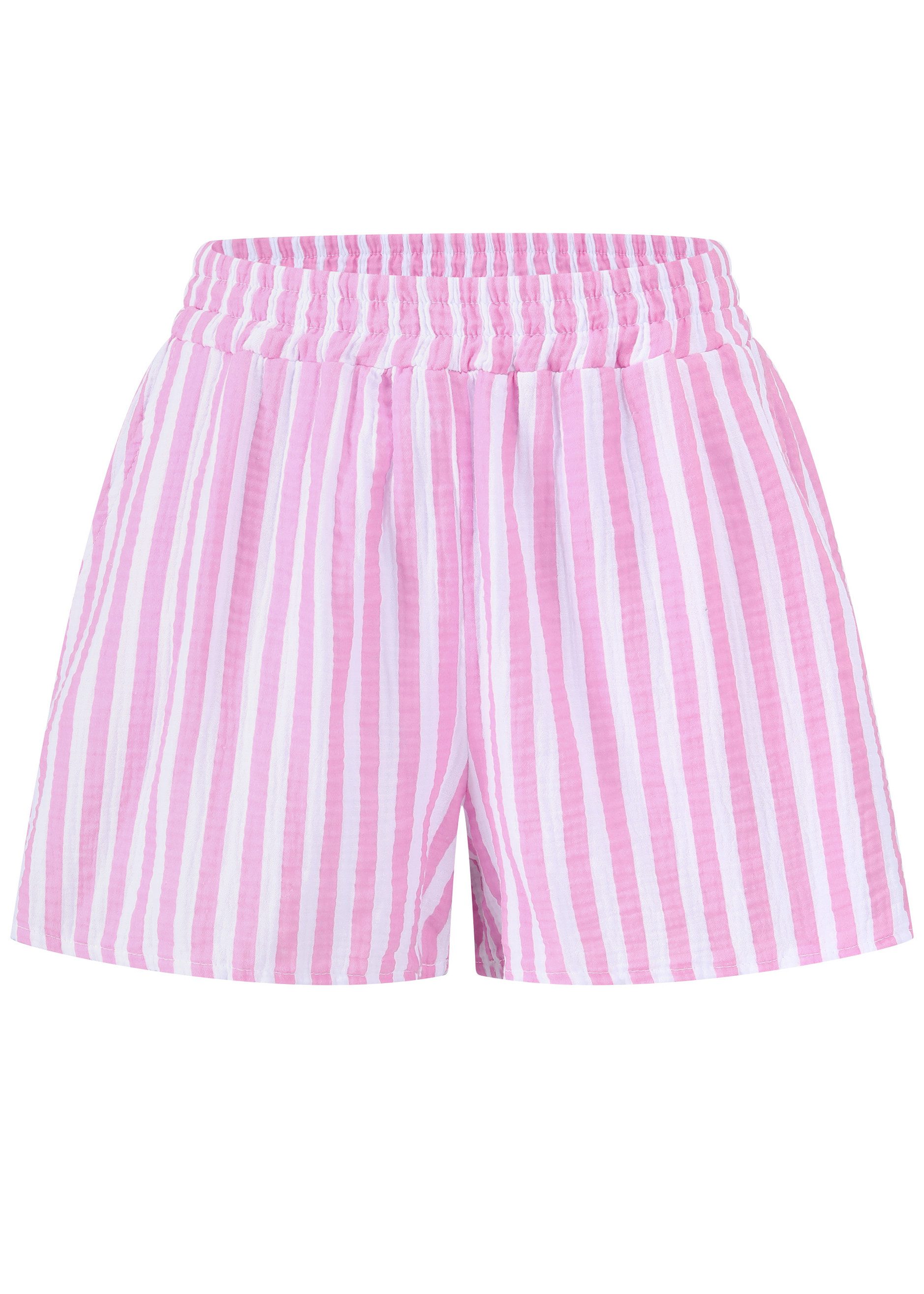 SASSYCLASSY Shorts Musselin Shorts Damen gestreift günstig online kaufen