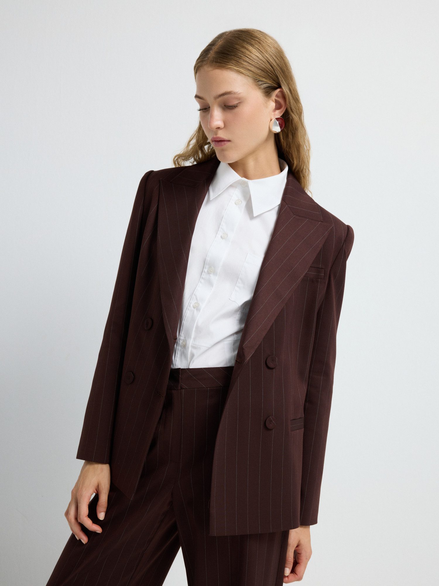 adL Kurzblazer Gestreifte Oversize-Jacke