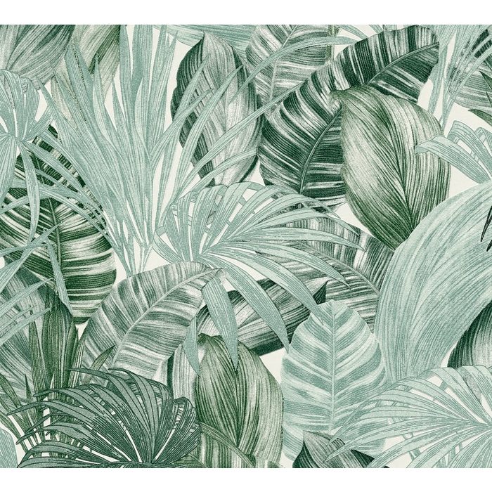 A.S. Création Vliestapete Greenery mit Palmenprint in Dschungel Optik strukturiert floral Dschungeltapete Tapete Palmen