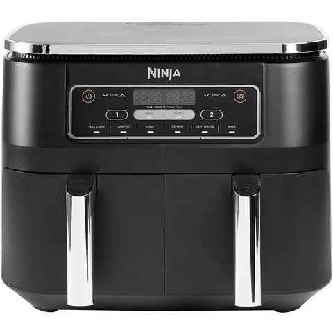 NINJA Heißluftfritteuse Foodi Dual Zone AF300EU, 2400 W, je 0,9 kg Kapazität incl. 2x Knusperblech