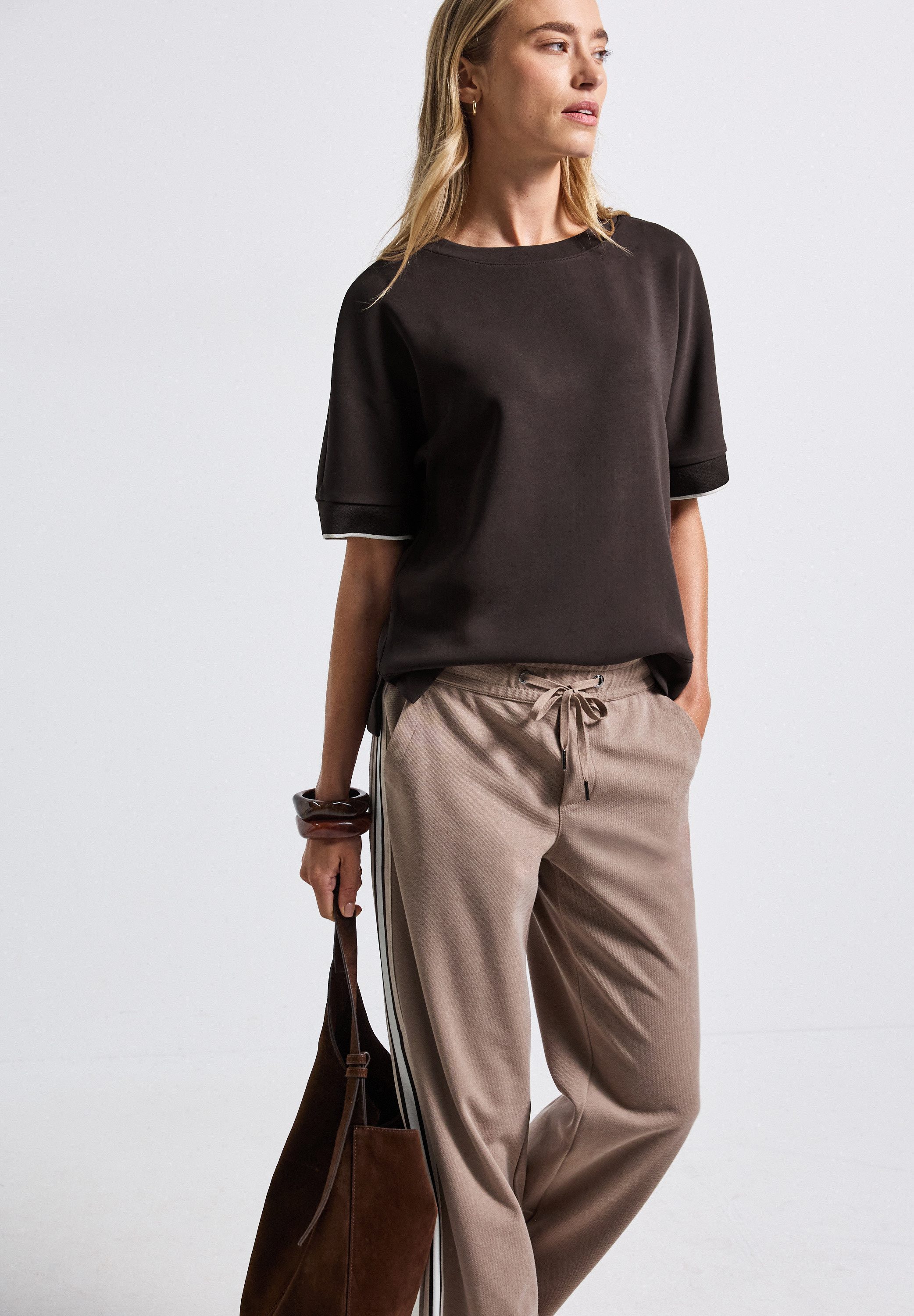 STREET ONE T-Shirt im Silk-Look, mit Rundhals, halbarm günstig online kaufen