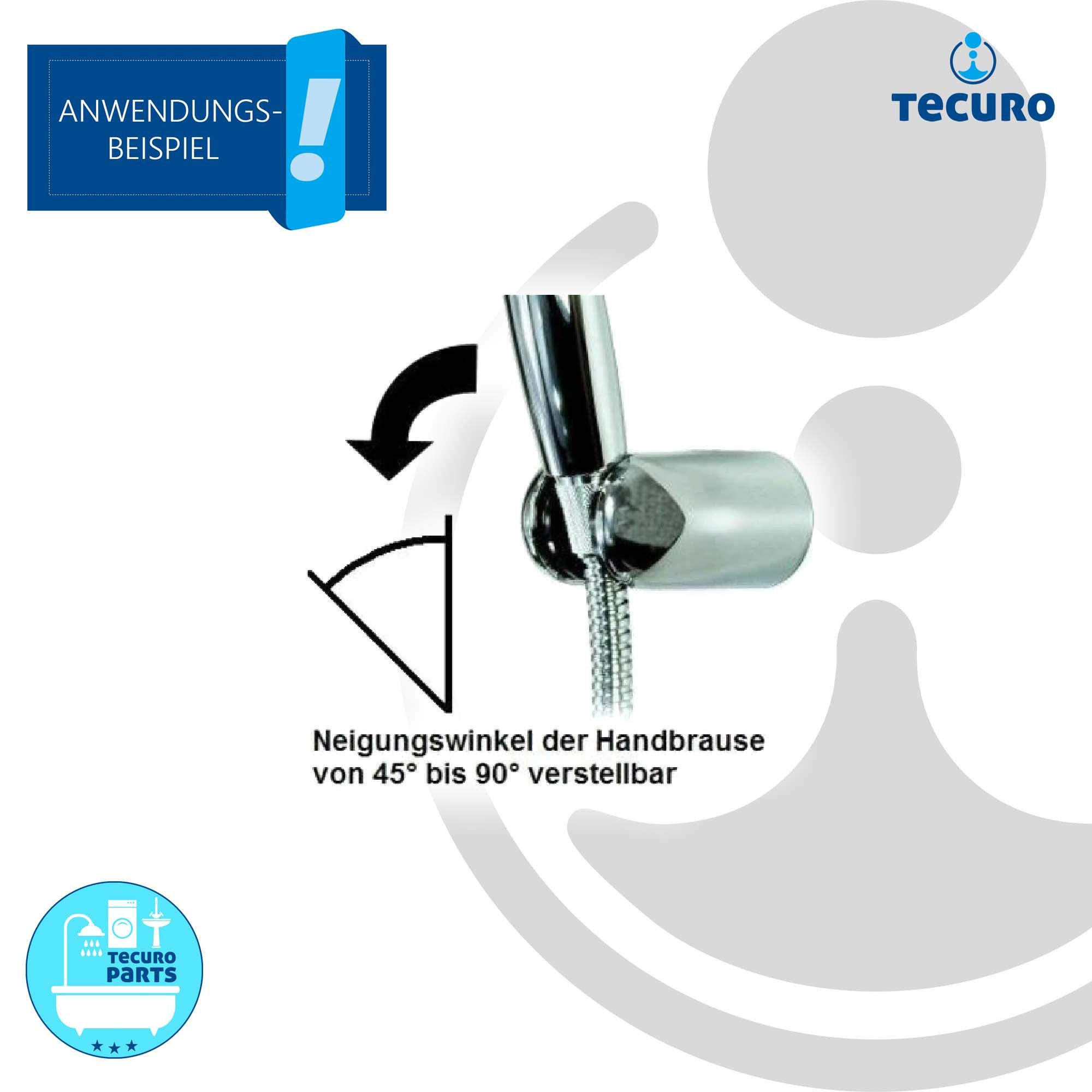 tecuro Brausehalter 5-fach verstellbarer Brausehalter Wandhalter für Handbrause verchromt – Bild 5 von 5