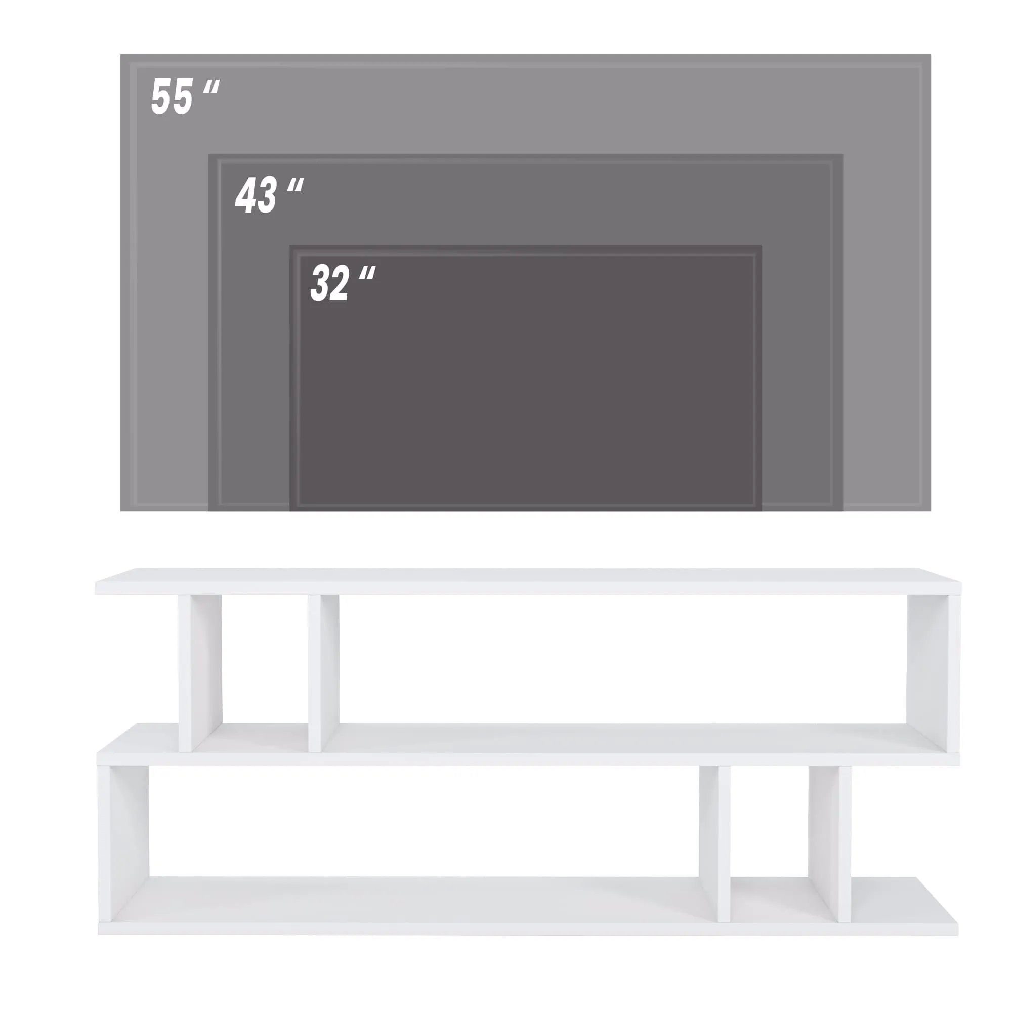 120 x & x Piramide cm TV-Regal 35 Schwarz cm Weiß 48 Minimadecor cm