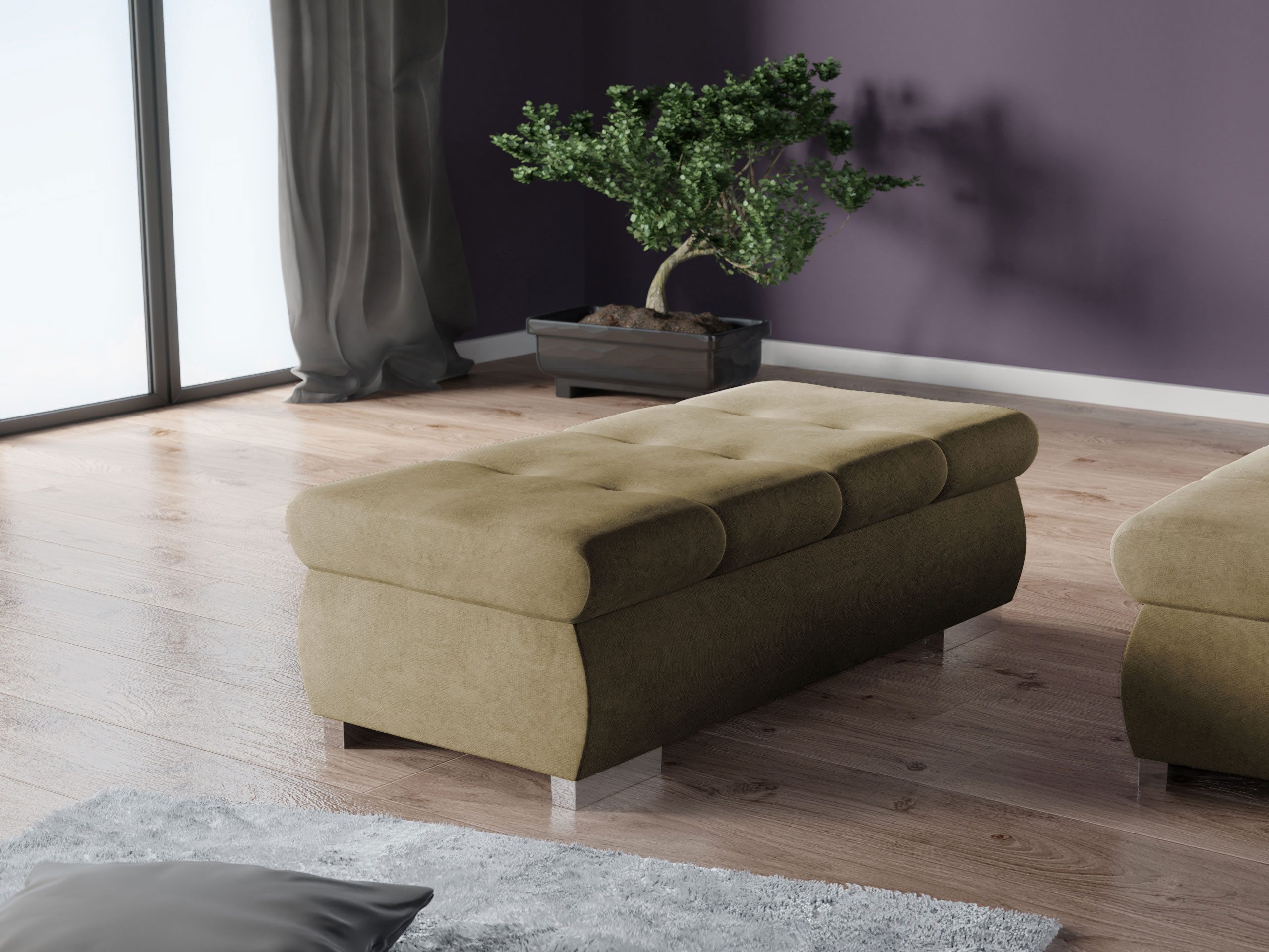 MIRJAN24 Polsterhocker Orkan Groß, Holzkonstruktion, 120x60x39 günstig online kaufen