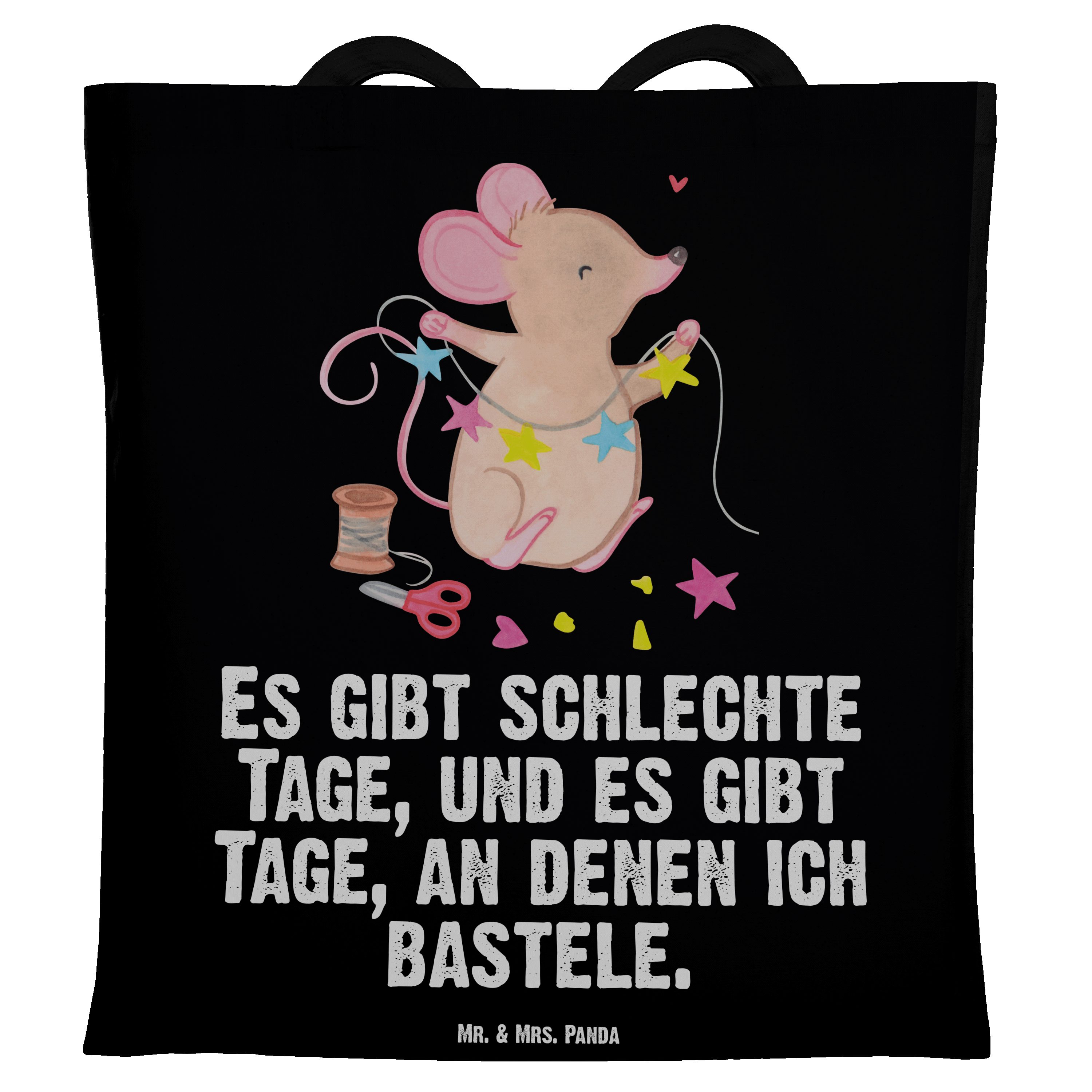 St Basteln, Panda Mr. - Tragetasche kreatives (1-tlg) Schwarz Gewinn, Basteln & Mrs. Maus Tage - Geschenk,