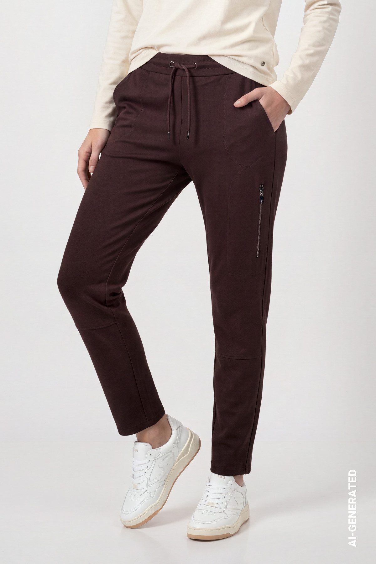 Monari Jogger Pants Hose Basic Rippe 72cm Regular fit mit Taschen