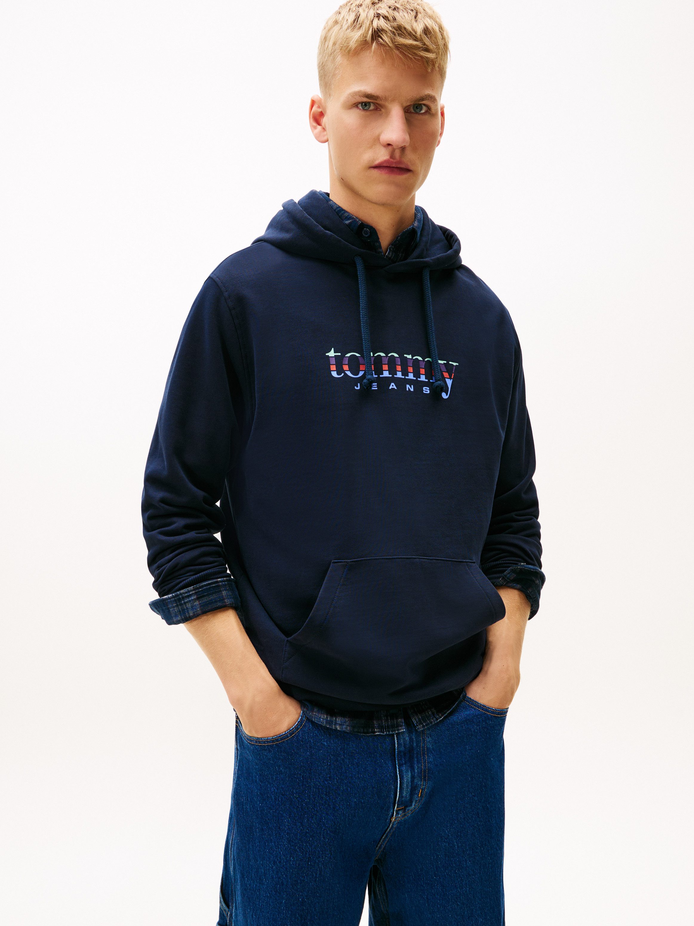 Tommy Jeans Hoodie TJM REG ENTRY DNA PLAY regular fit, mehrfarbiges Logo, Sweatshirt