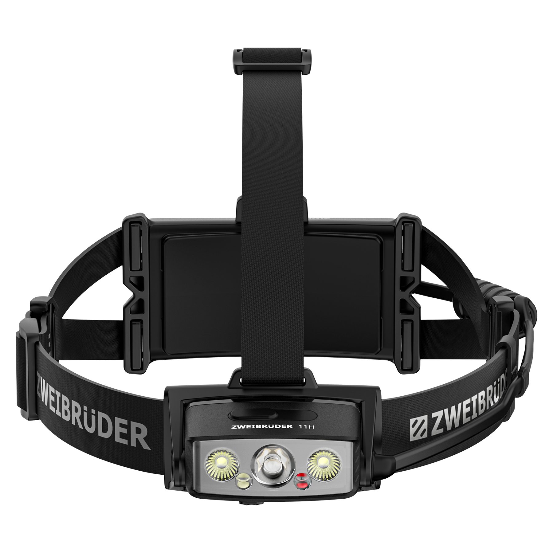 Zweibrüder LED Stirnlampe ZB11H, Focus-Function aufladbar / USB-C Aluminium Rotlicht + Rücklicht (rot)
