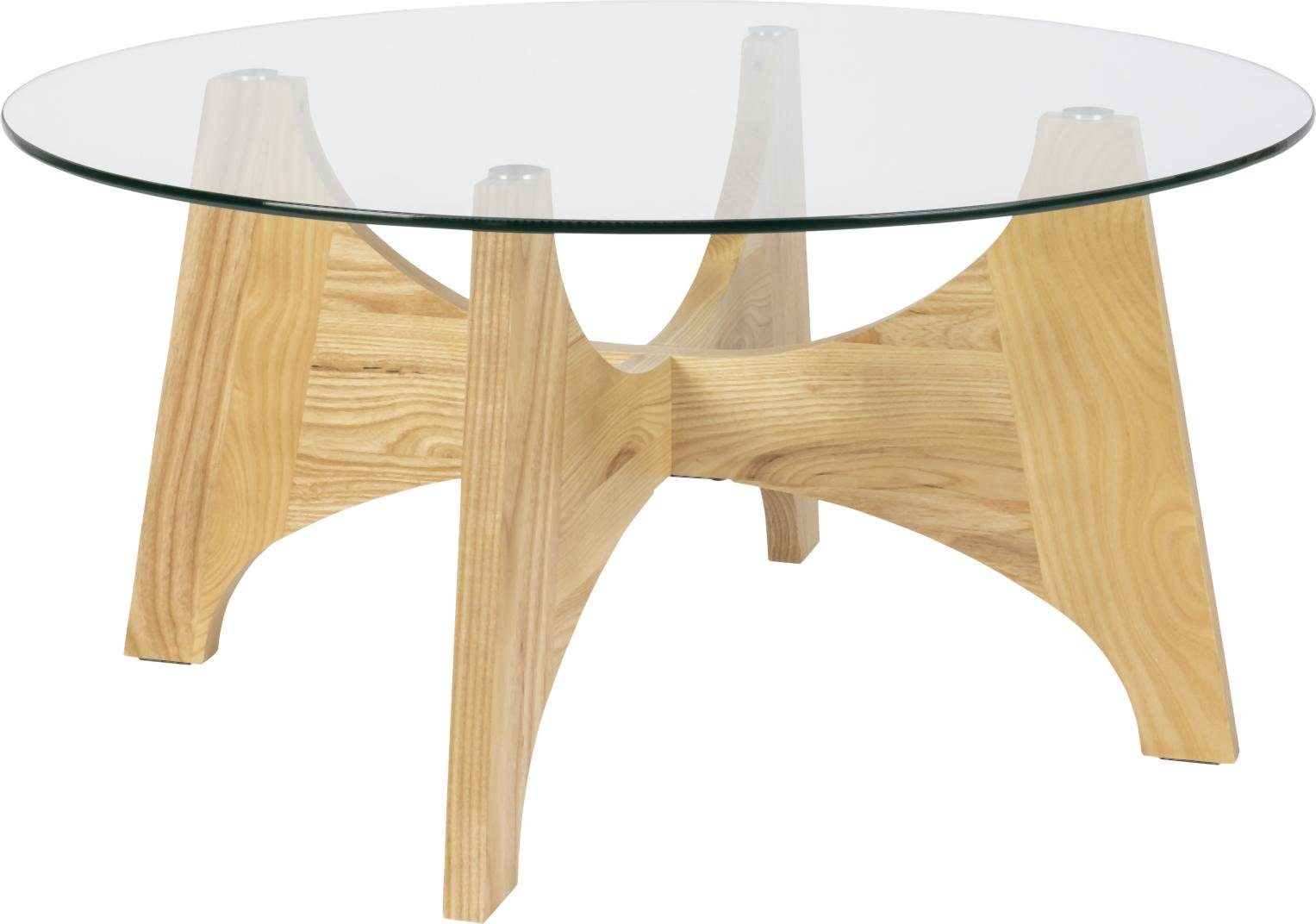 Couchtisch Couchtisch Glastisch KOBE Rund Ø 80 cm mit Glasplatte von Zuiver