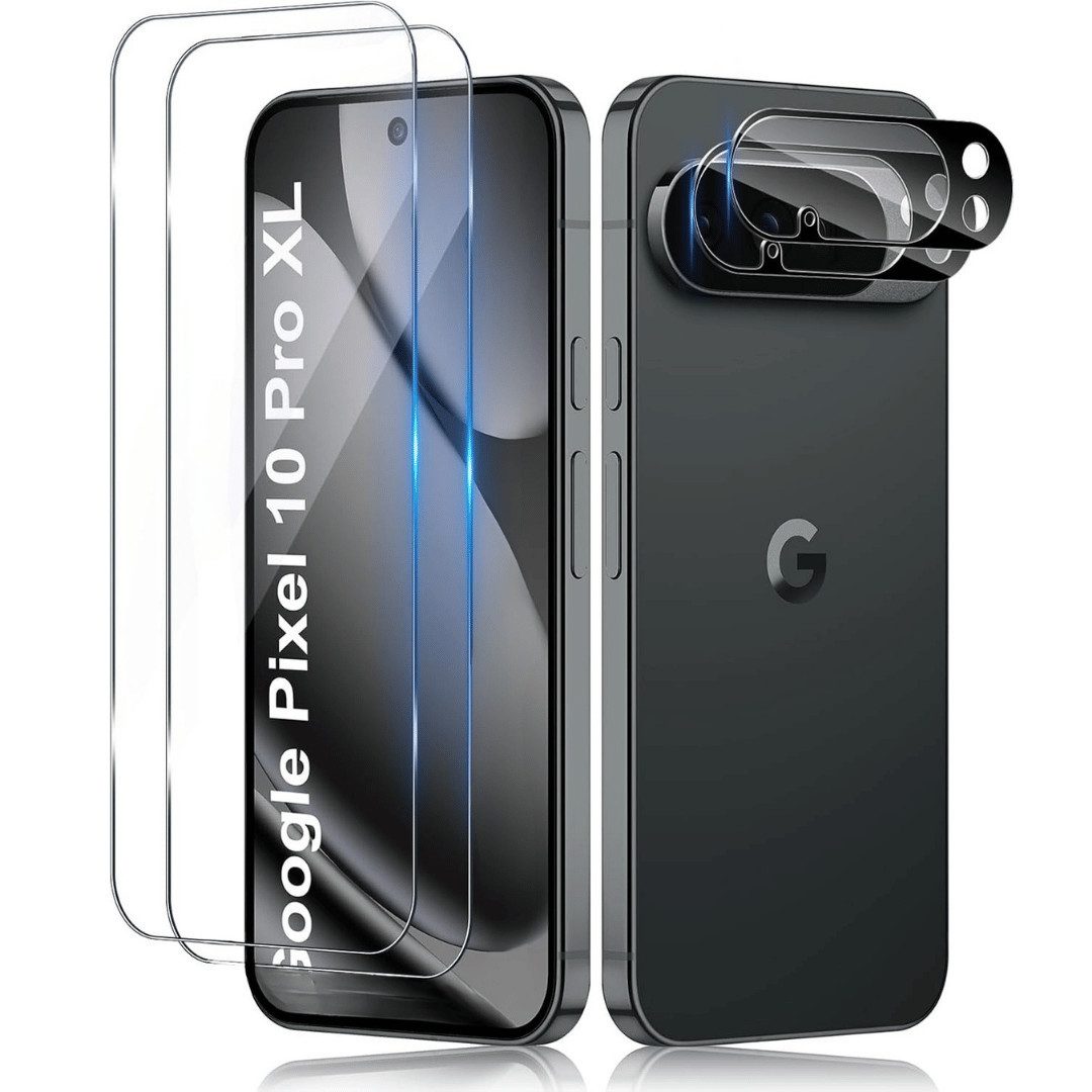 SmartUP Displayschutzglas 2X Schutzglas für Google Pixel 10 XL Display Kamera Panzerfolie Full für Google Pixel 10 Pro XL, 4 Stück, Rundumschutz, passgenaue Verarbeitung