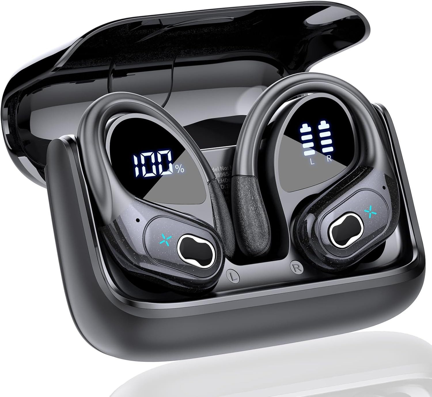 SpionProfi In Ear Kopfhörer Bluetooth Kabellos Sport Ohrbügel Wireless Headset Headset (Kompatibel mit jedes Bluetooth Gerät für Iphone Samsung uvm)