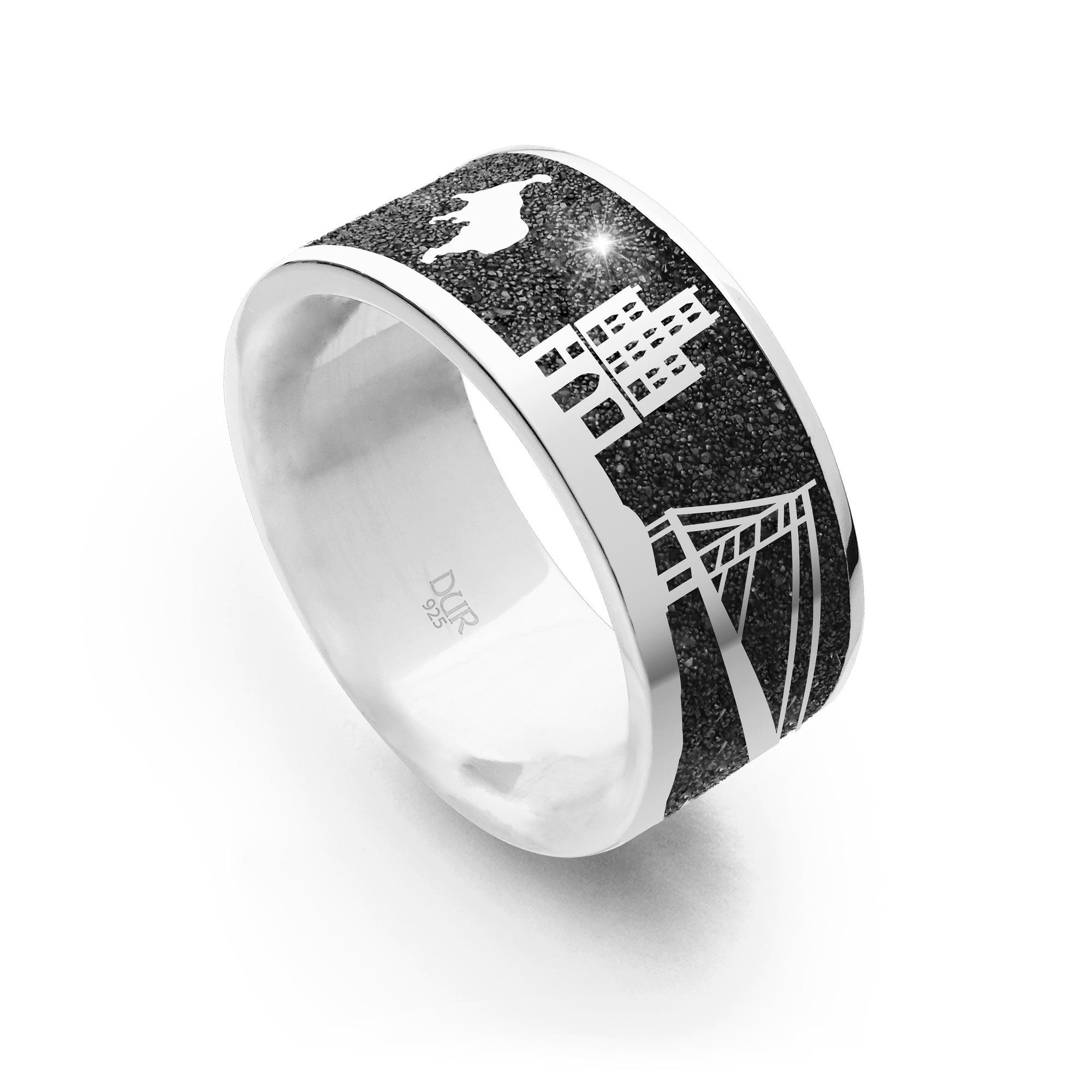 Fingerring DUR Schmuck: Ring, Nachtring "Meck-Pom" mit Lavasand R5737