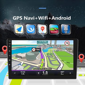 Hikity 10.1 Zoll 2 DIN Android Touchscreen Mit GPS Navigation Bluetooth Autoradio (Wifi FM Radio)