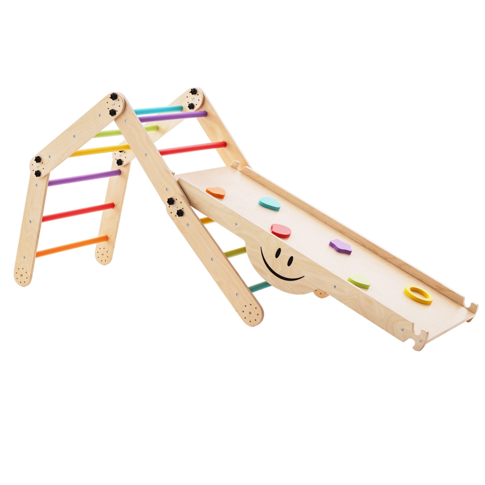 COSTWAY Klettergerüst, 5 in 1 indoor faltbar mit Rampe & Leiter
