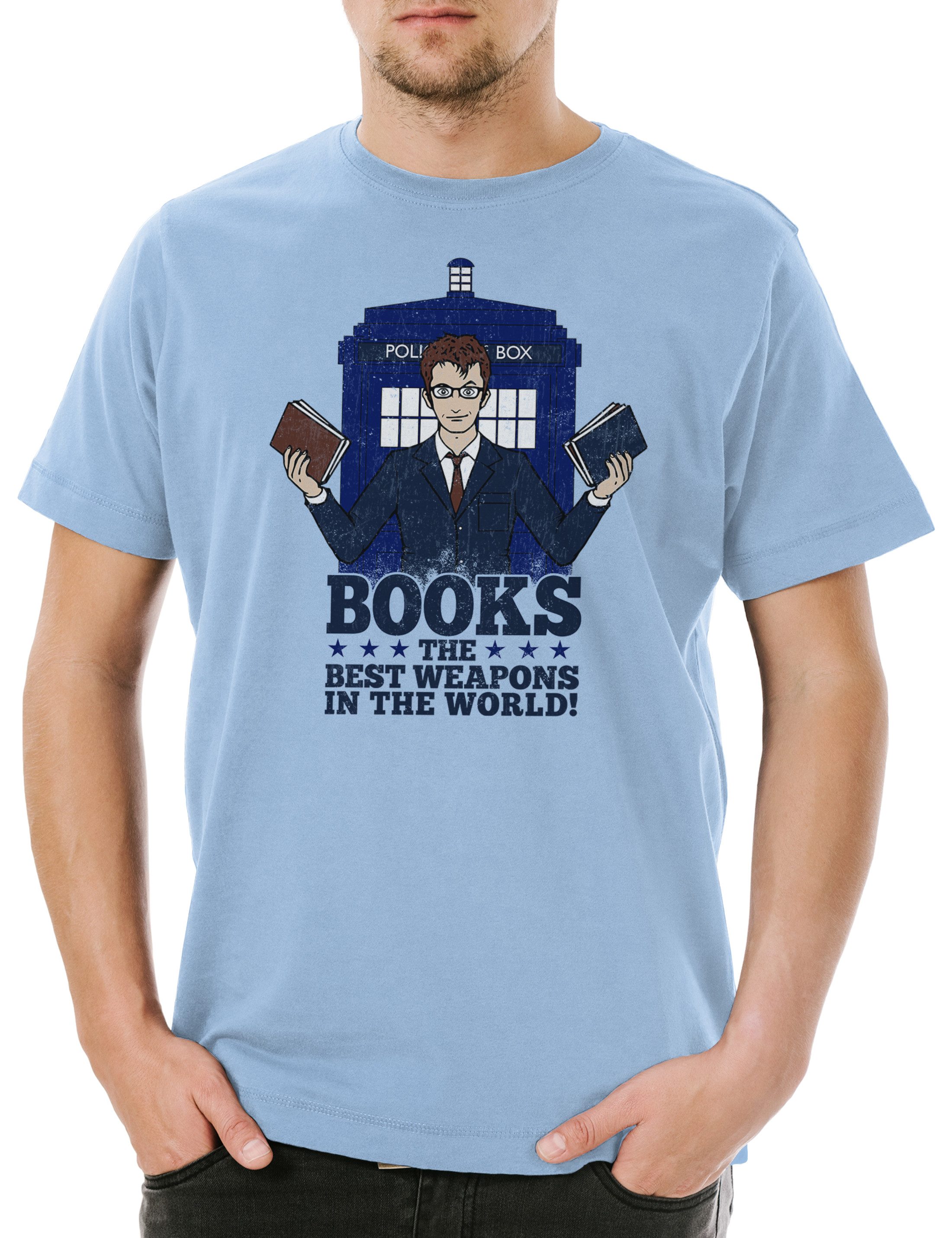 Urban Backwoods Print-Shirt Books Are Weapons Herren T-Shirt Best World Bücher Buch Book Love (1-tlg) Liebe Lehrer Bibliothekar Addiction