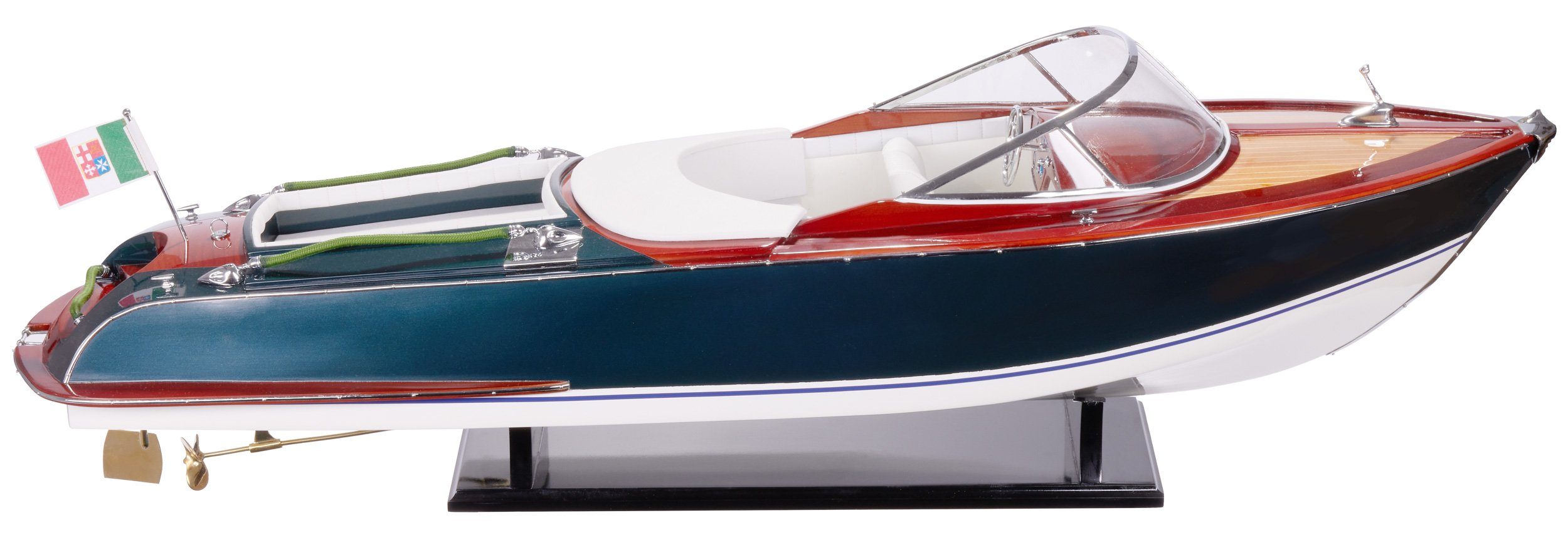 26 cm x 1:11, (1 Aquariva 88 im x 27 Luxus Italienisches Riva St), BRUBAKER Boot Dekoobjekt Handwerksarbeit Maßstab mit Dekoration Luxusboot, Zertifikat, Modellboot Replika