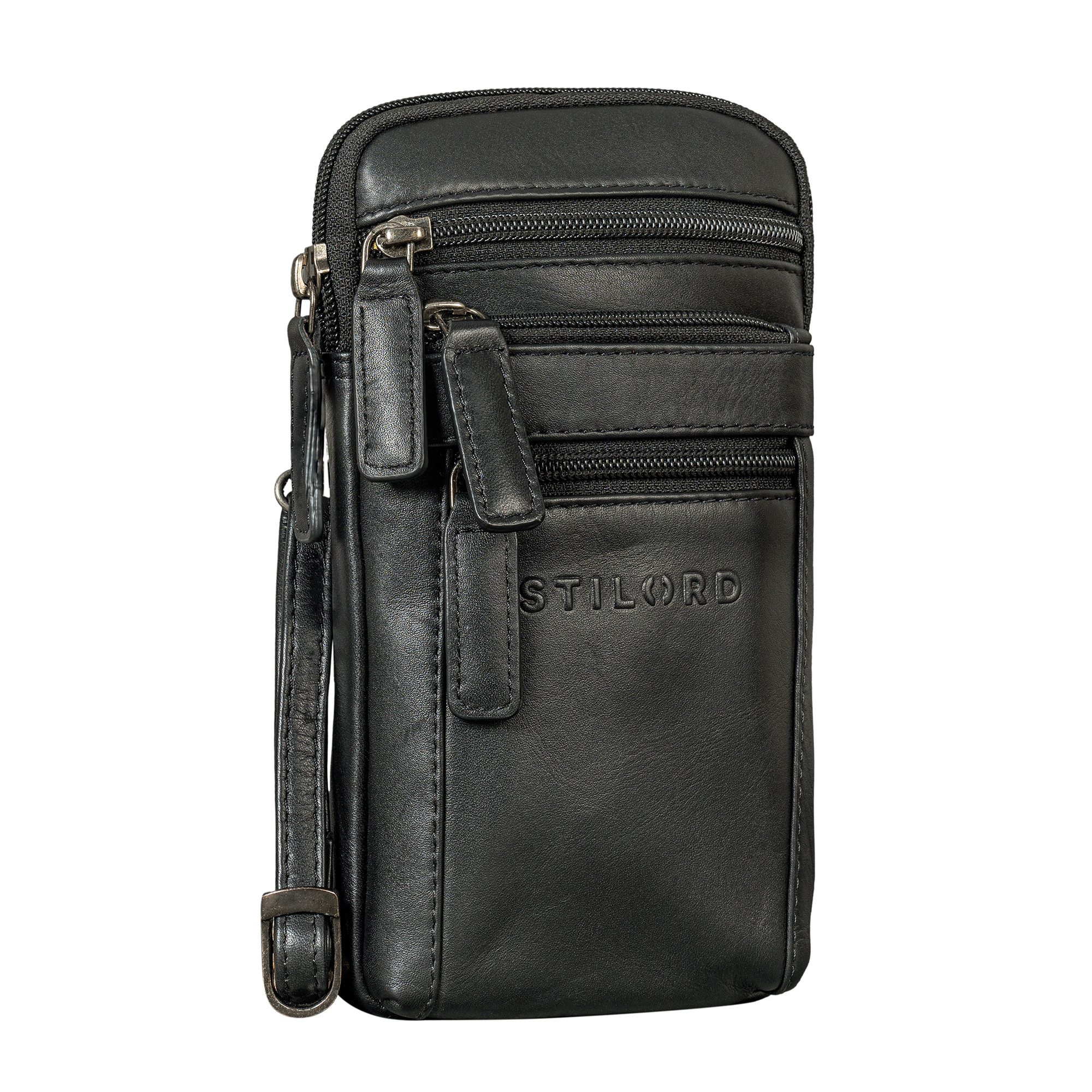 Handtasche "Mikael" 3-in-1 Brusttasche Herren Leder Handytasche Gürteltasche