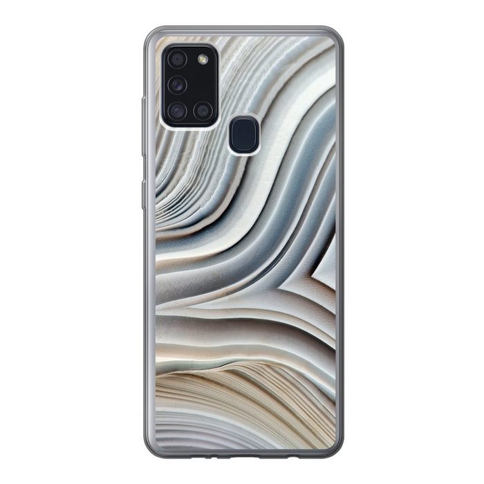 MuchoWow Handyhülle Marmoroptik - Stein - Linien - Luxus - Marmor Handyhülle Samsung Galaxy A21s Smartphone-Bumper Print Handy