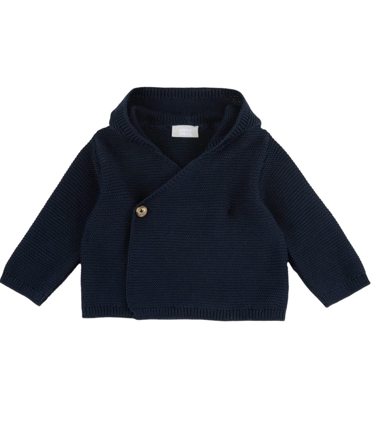 Chicco Kapuzenstrickjacke Cardigan (1-tlg) gemütlicher Strickstoff aus Bio-Baumwolle