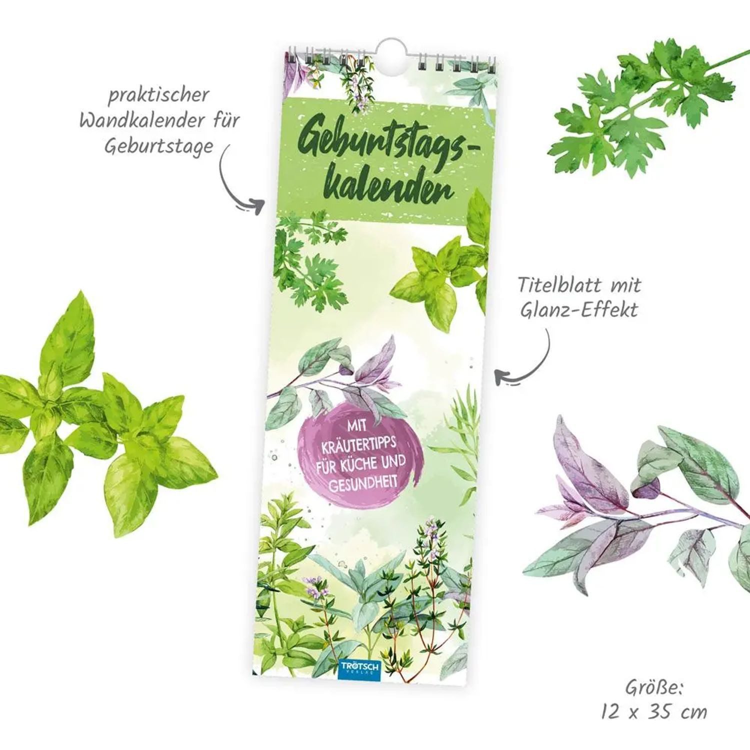Trötsch Verlag Wandkalender Trösch Wandkalender Geburtstagskalender Kräuterwelt