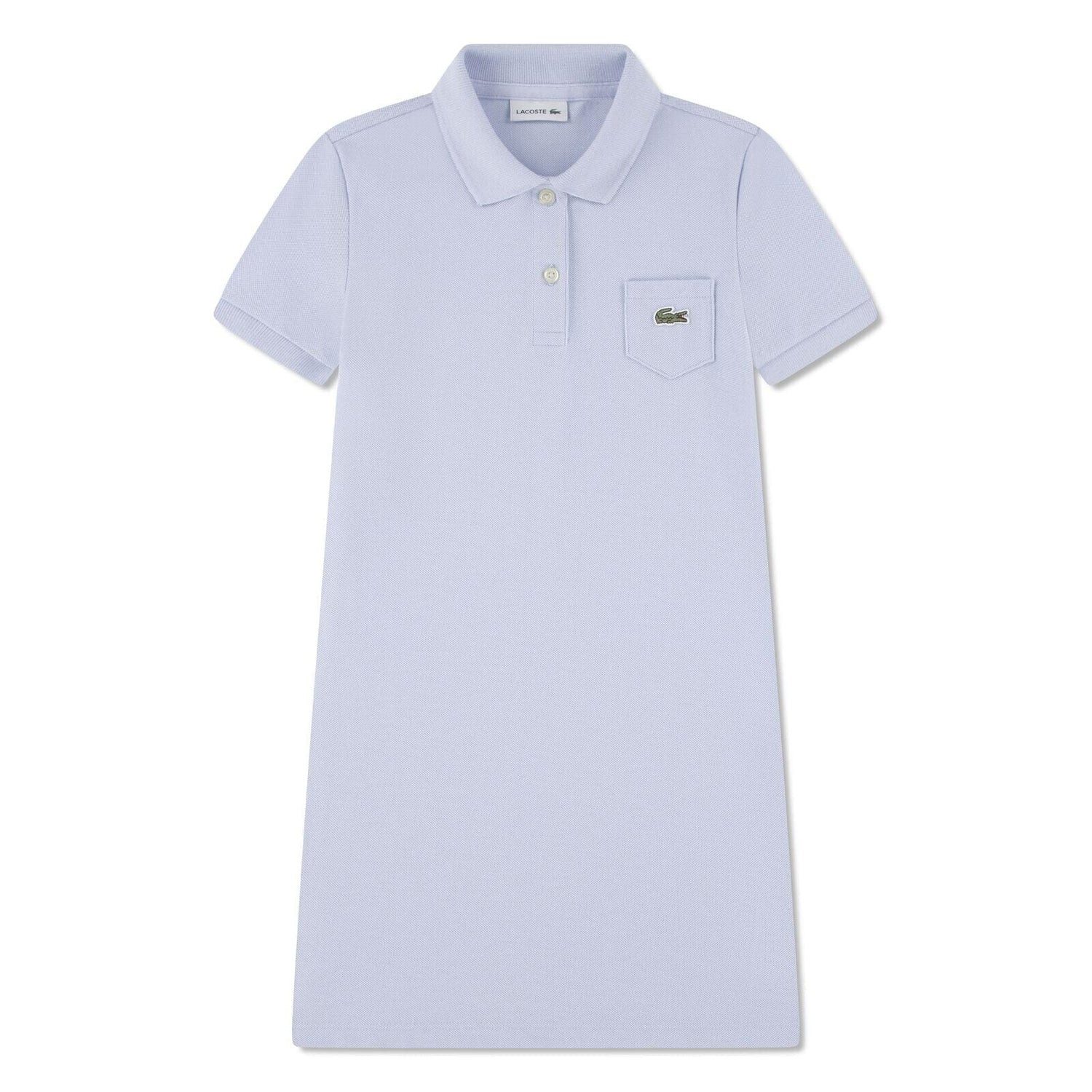 Lacoste Shirtkleid Lacoste Mädchen-Polokleid aus Petit Piqué – Hellblau
